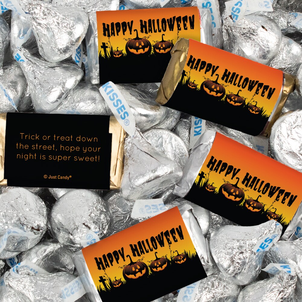 116 Pcs Halloween Candy Party Favors Hershey&#x27;s Miniatures &#x26; Kisses - Pumpkins