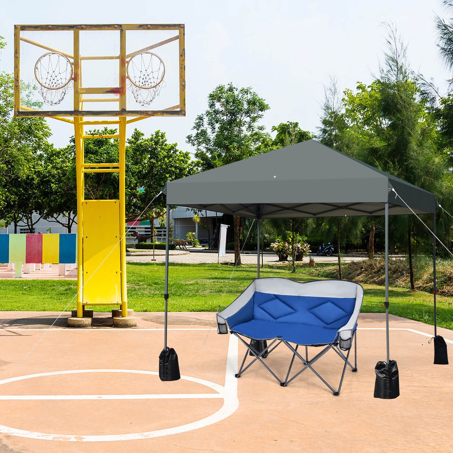8&#x27;x8&#x27; Outdoor Pop up Canopy Tent  w/Roller Bag-White