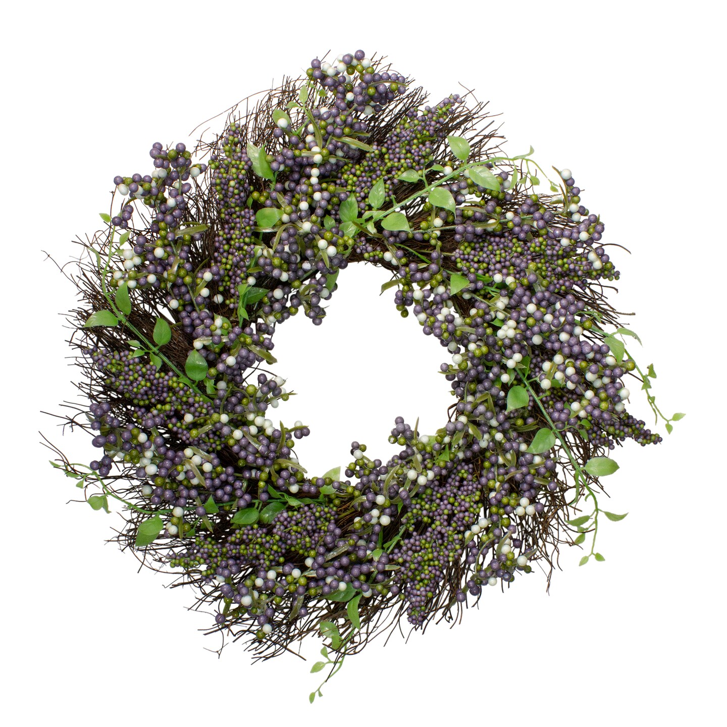 Northlight Artificial Mini Berry Fall Harvest Twig Wreath - 22&#x22;