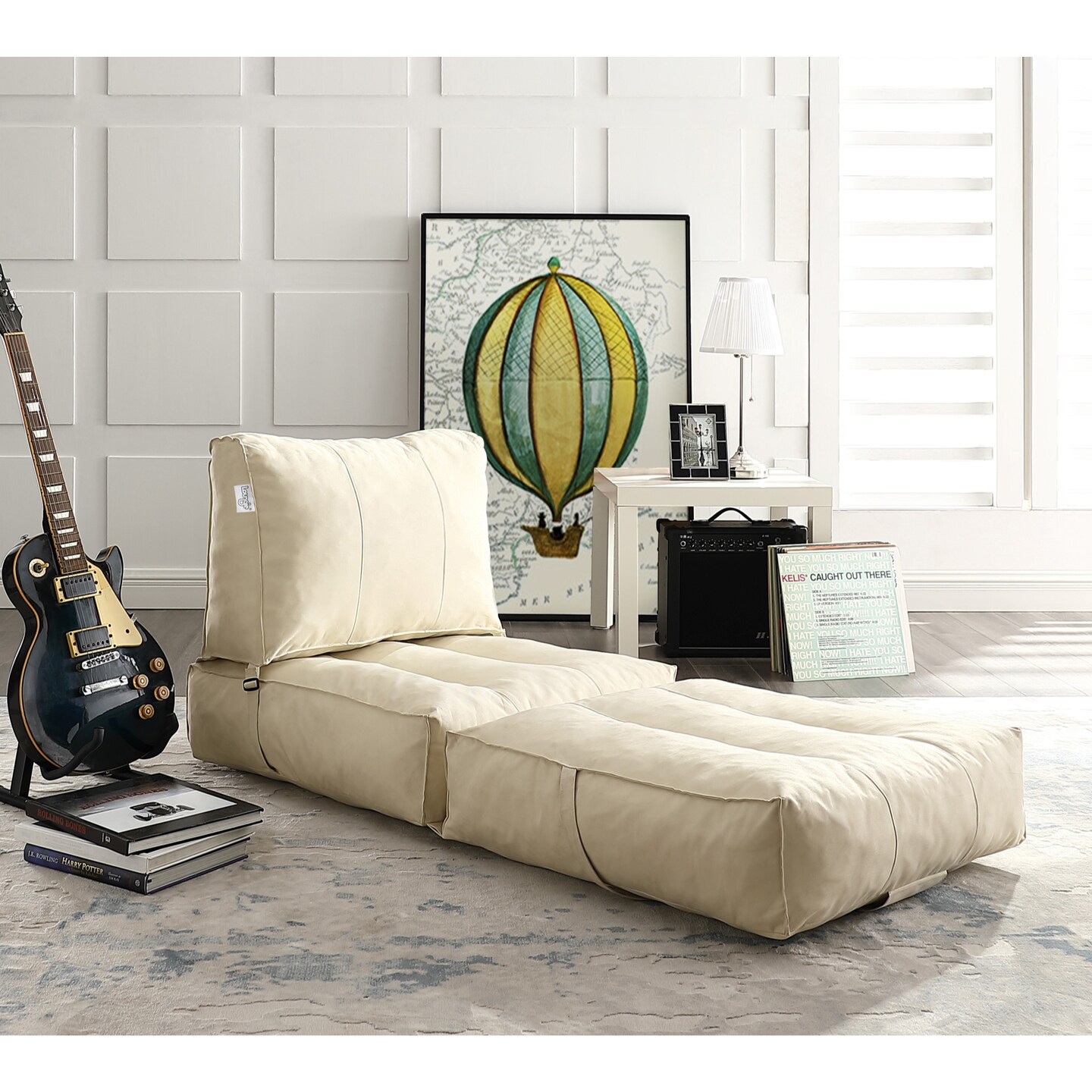 Cloudy Nylon Bean Bag Chair/ Foam Sofa/ Lounge Convertable Chair/ Sleeper Chair/ Memory Foam Sofa/ Flip Chair
