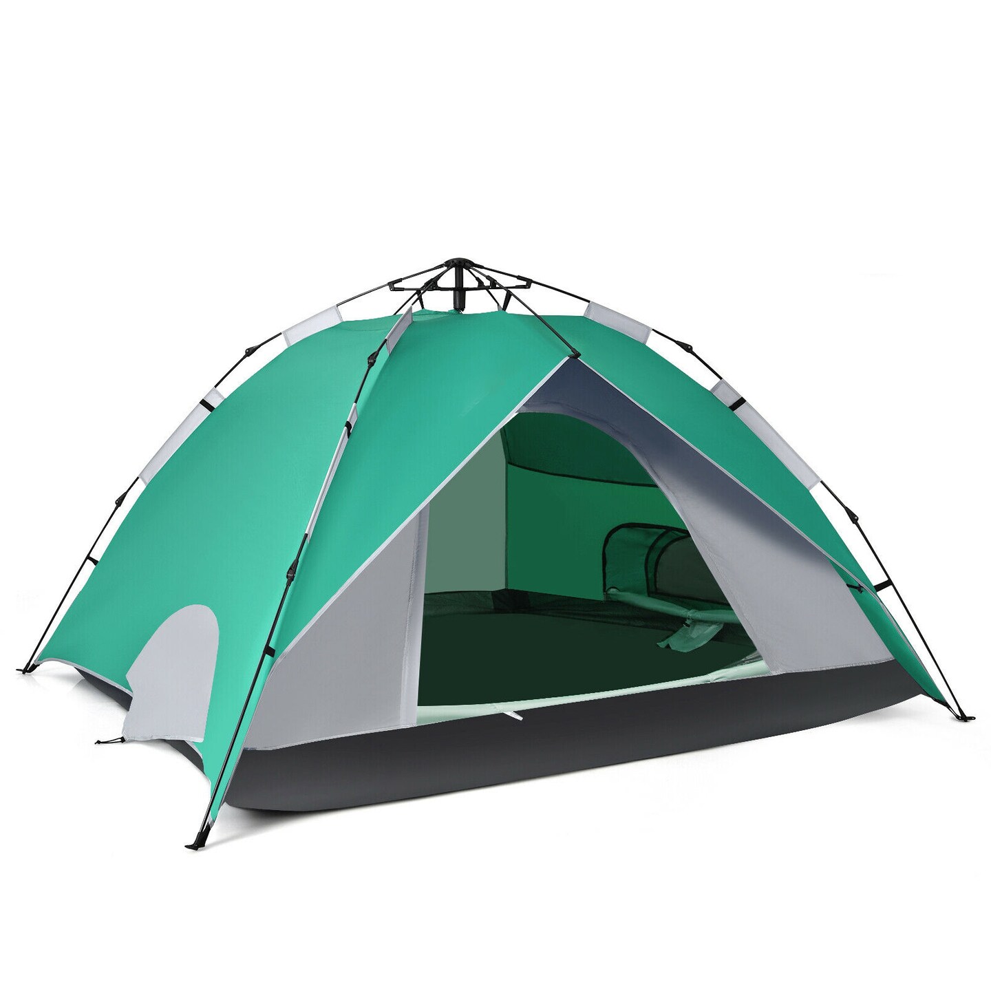 2-in-1 4 Person Instant Pop-up Waterproof Camping Tent