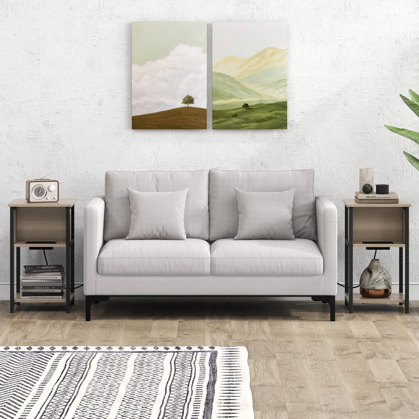 3-Tier End Table with USB Ports &#x26; Power Outlets