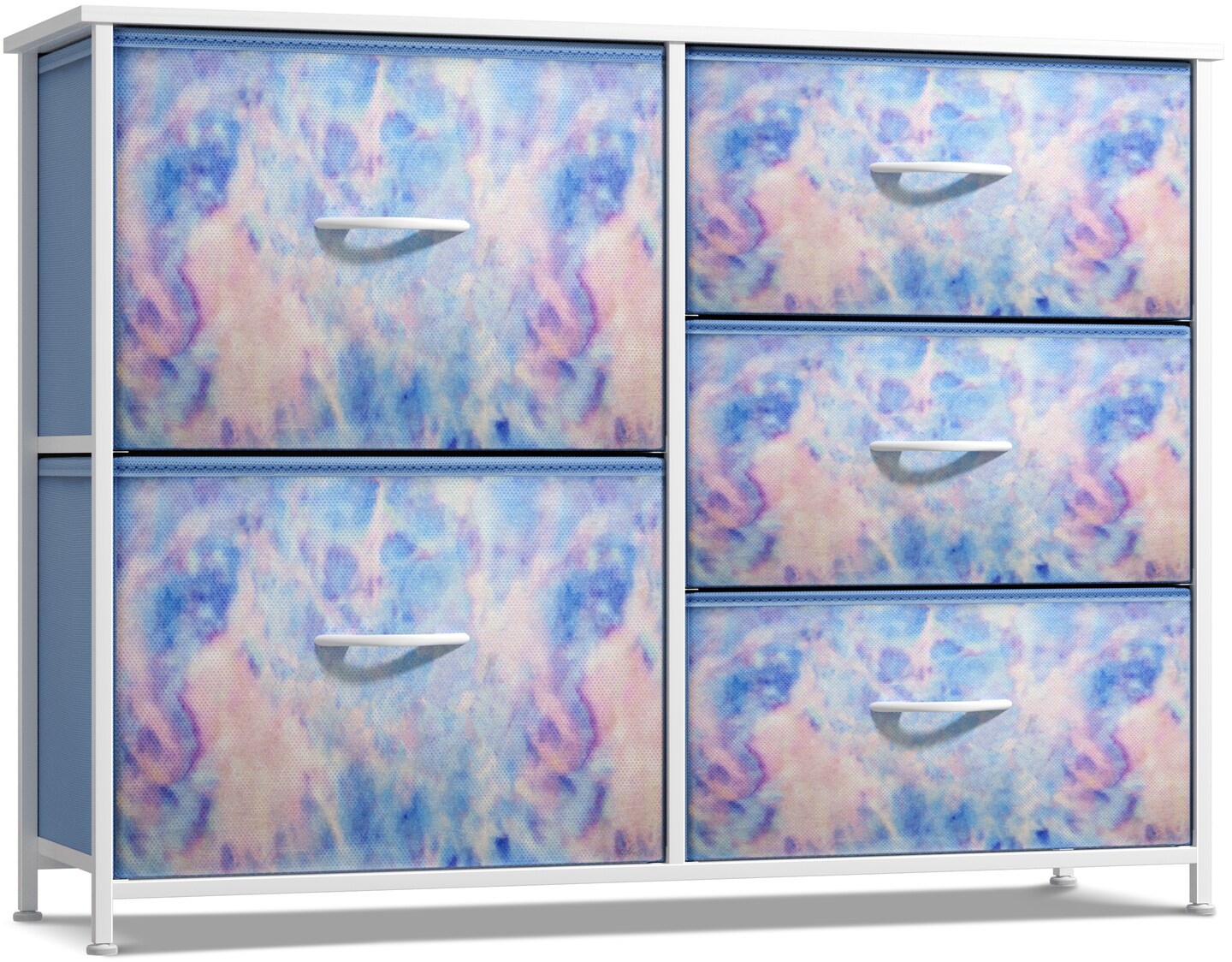 Sorbus Dresser with 5 Drawers - Storage Chest Organizer with Steel Frame, Wood Top, Handles, Fabric Bins