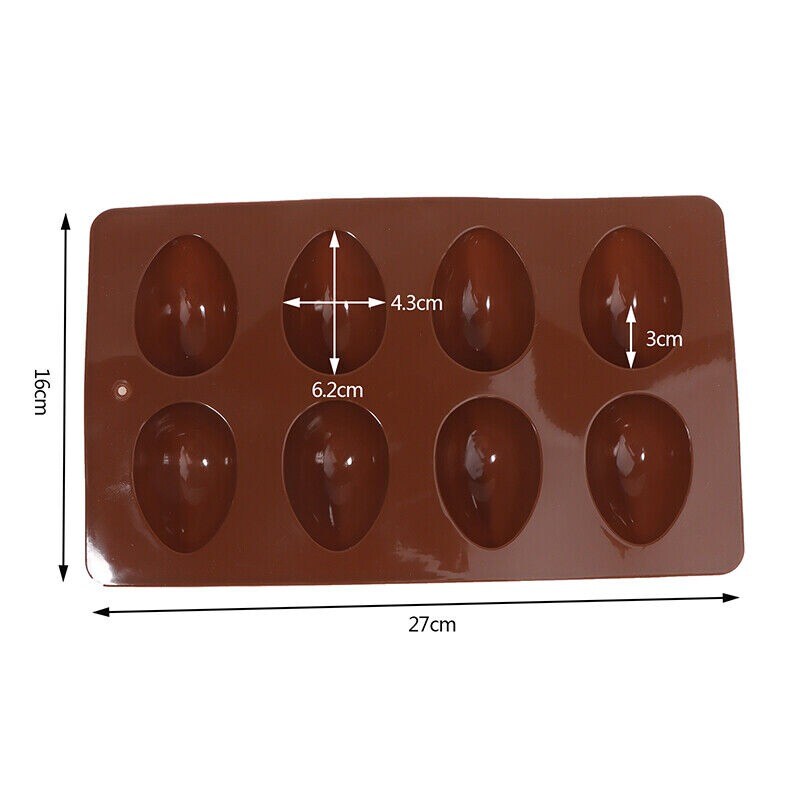 DIY 8 Eggs Shaped Easter Eggs Silicone Baking Mold Pastry Chocolate Pudding