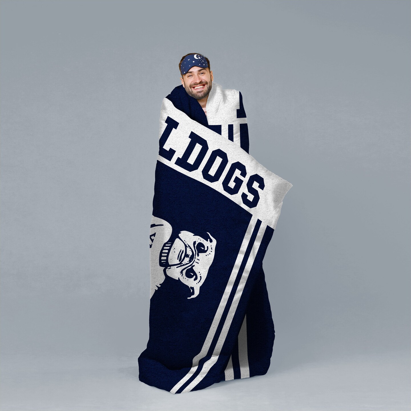 Sleep Squad Yale Bulldogs Handsome Dan Mascot 60” x 80” Raschel Plush College Blanket