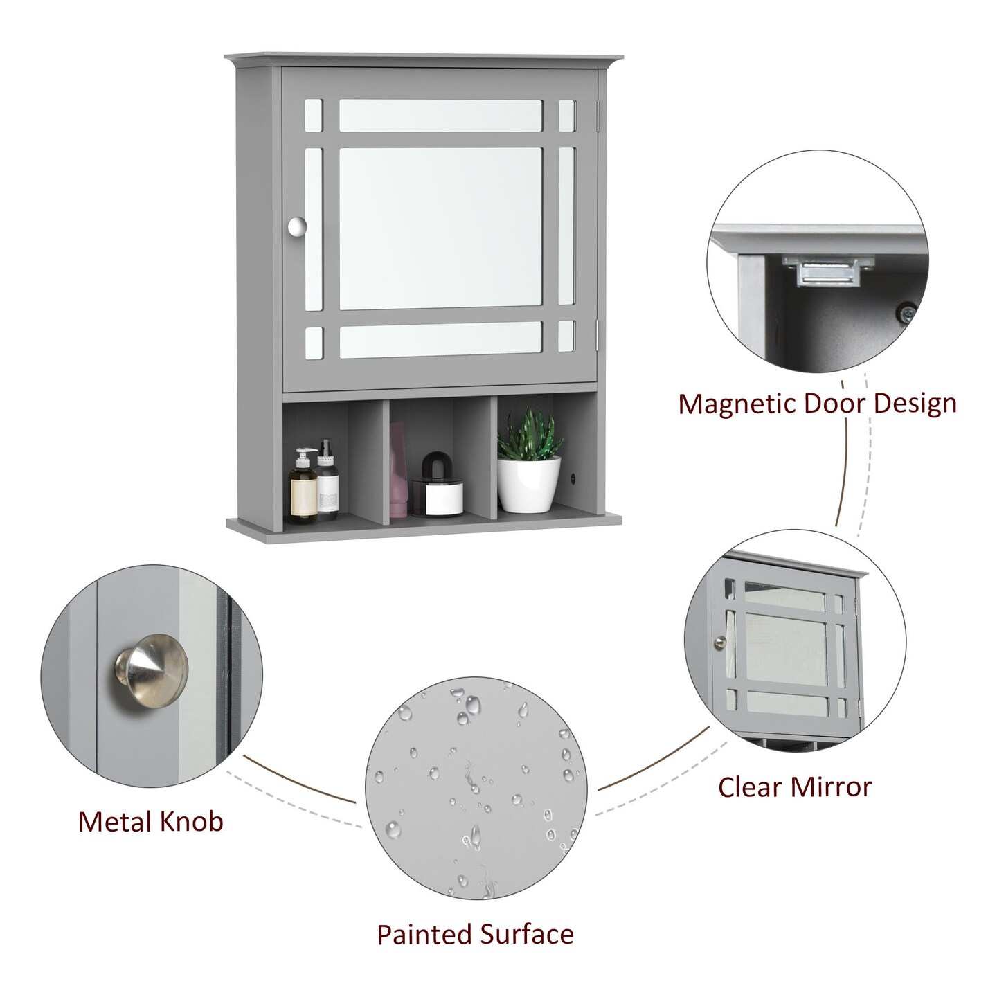 Modern Bathroom Medicine Cabinet with Mirror - 16.5 | Organize Stylishly