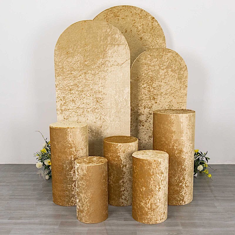 5 Cylinder Pedestal Crushed Velvet Display STAND COVERS