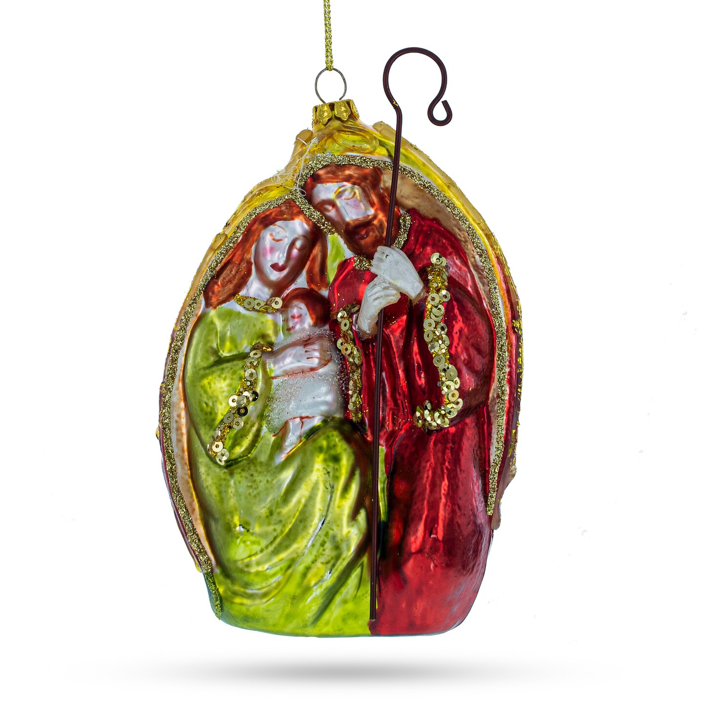 Nativity Scene Blown Glass Christmas Ornament