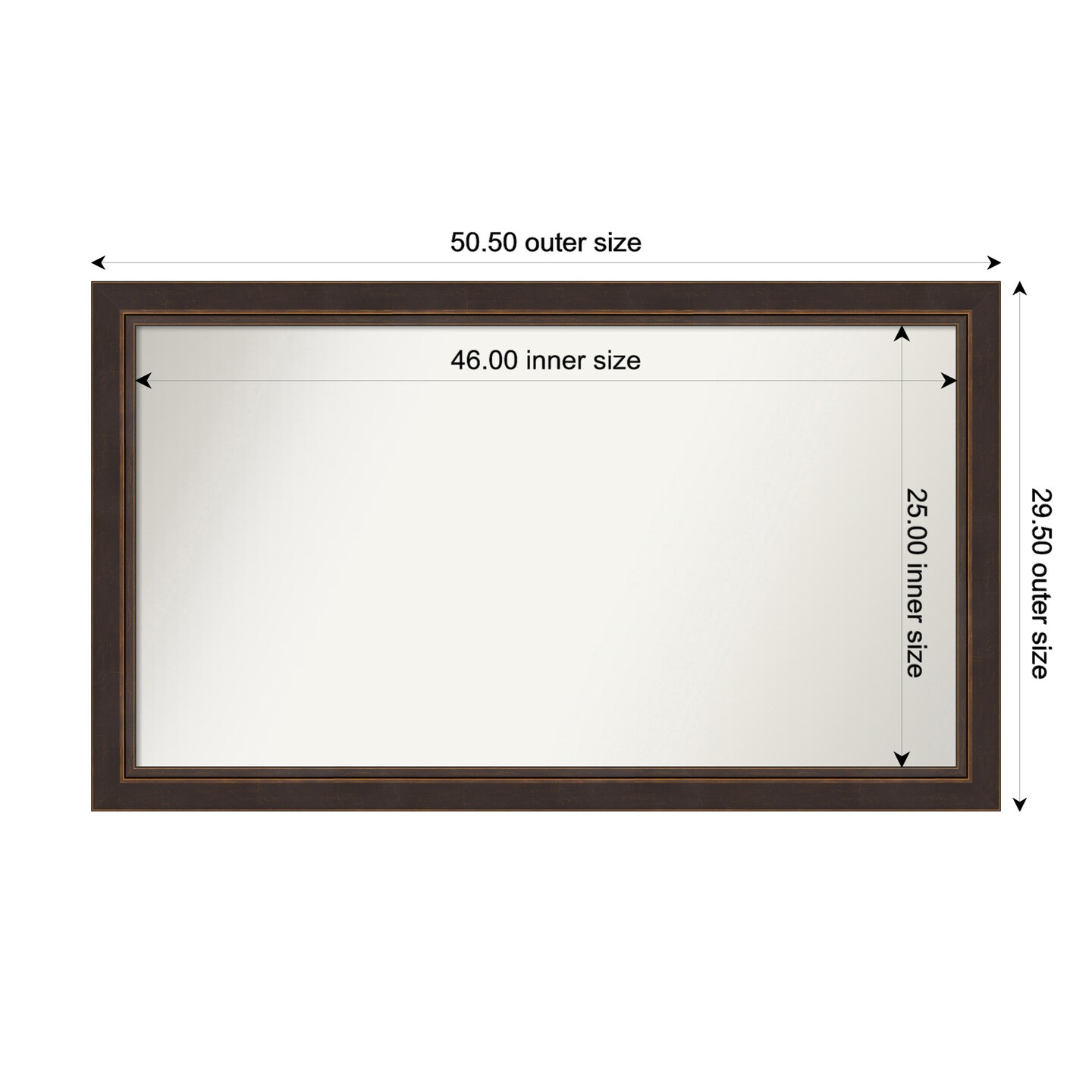 Lara Bronze Non-Beveled Custom Framed Bathroom Vanity Wall Mirror