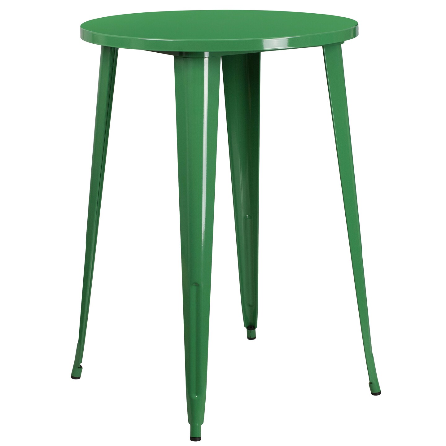 Emma and Oliver Commercial Grade 30&#x22; Round Metal Indoor-Outdoor Bar Table Set with 4 Cafe Stools