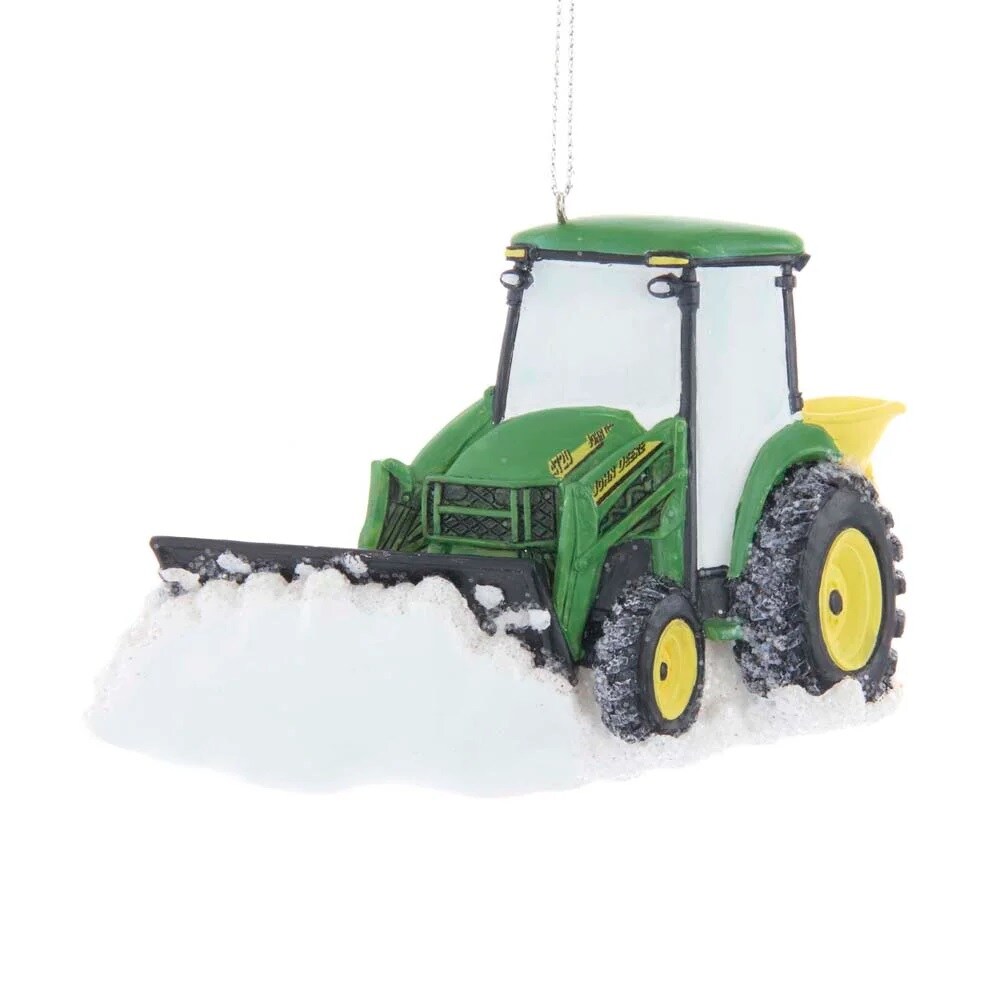 KSA Pack of 12 Green and Yellow John Deere Tractor Christmas Ornaments 4.5&#x22;