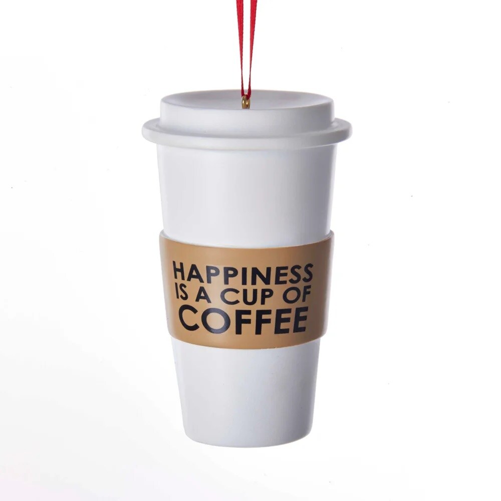 KSA Pack of 12 White and Brown Coffee Cup Christmas Ornaments 3&#x22;