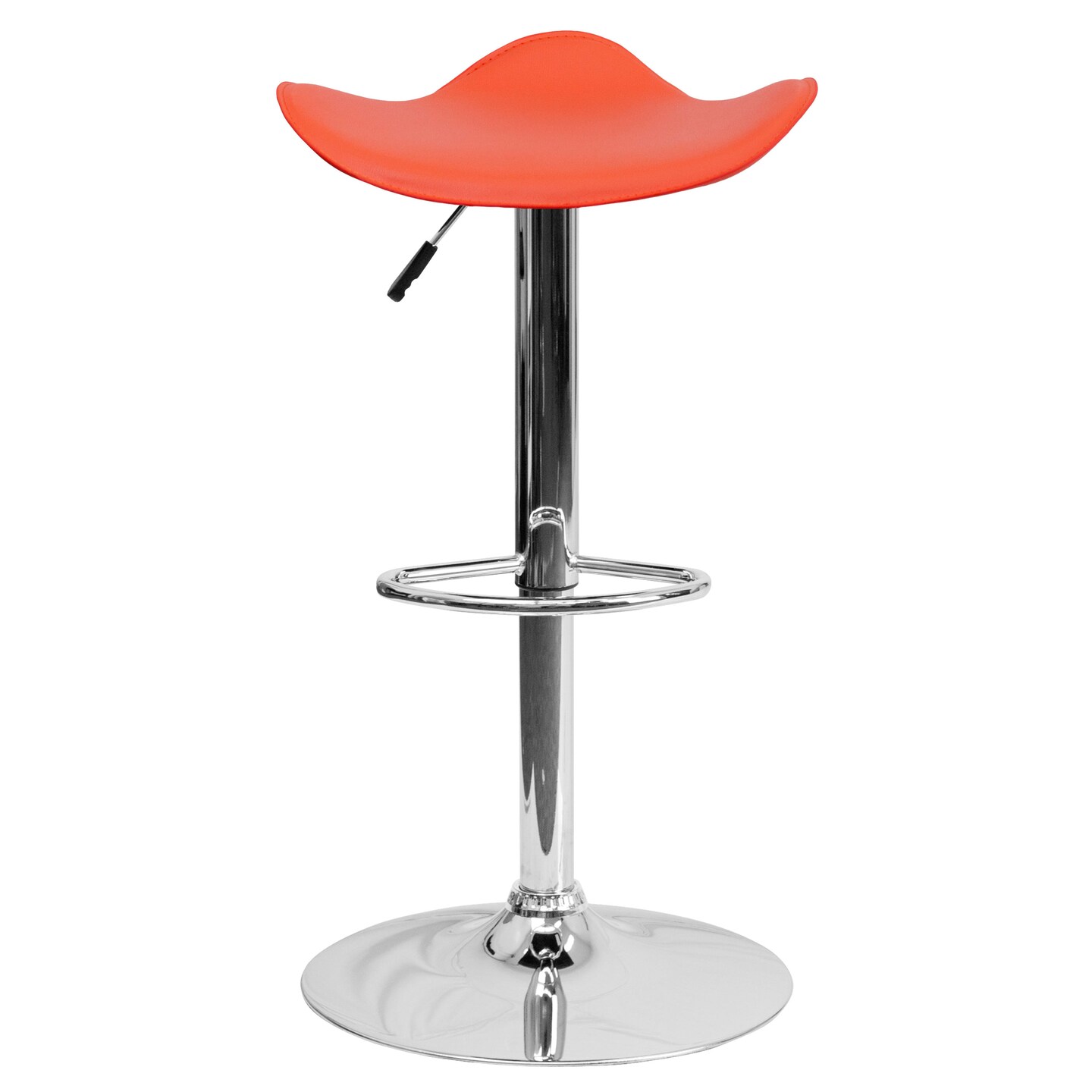 Emma and Oliver Swivel Wavy Seat Adjustable Height Barstool with Chrome Base