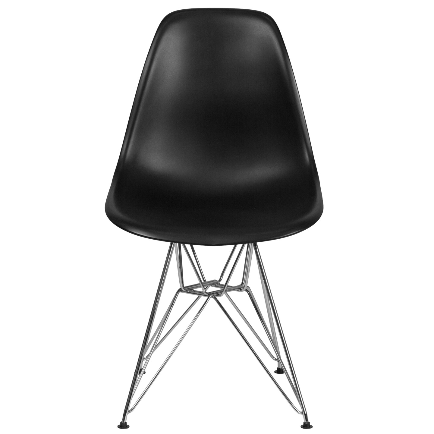 Emma and Oliver Plastic Accent Dining Chair with Chrome Base