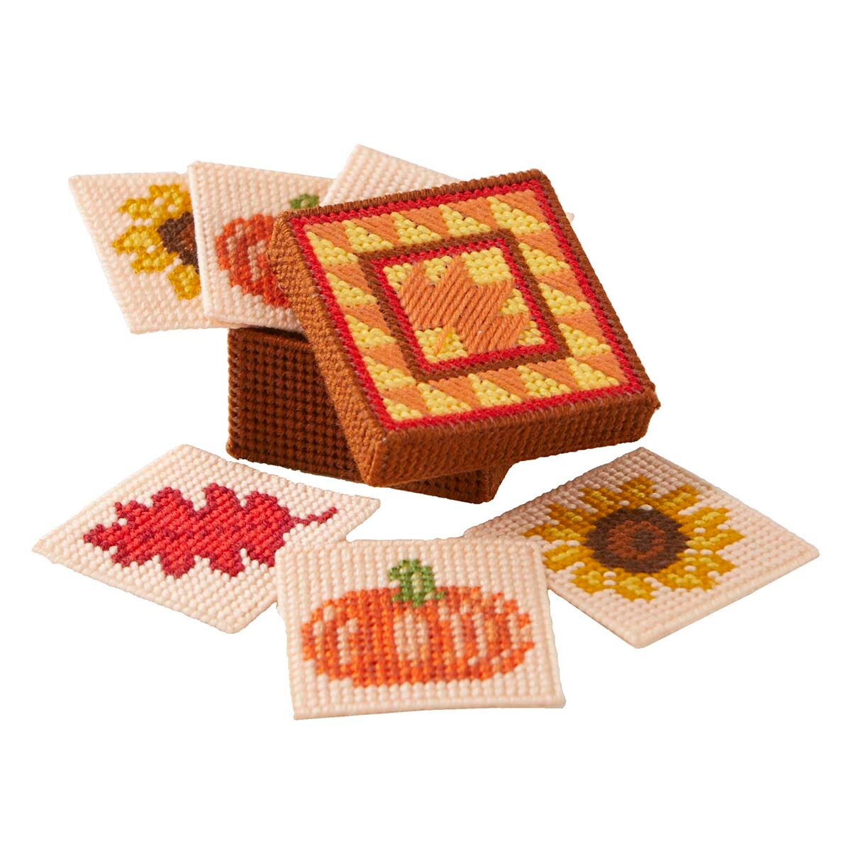 Herrschners  Fall Welcome Coasters Plastic Canvas Kit
