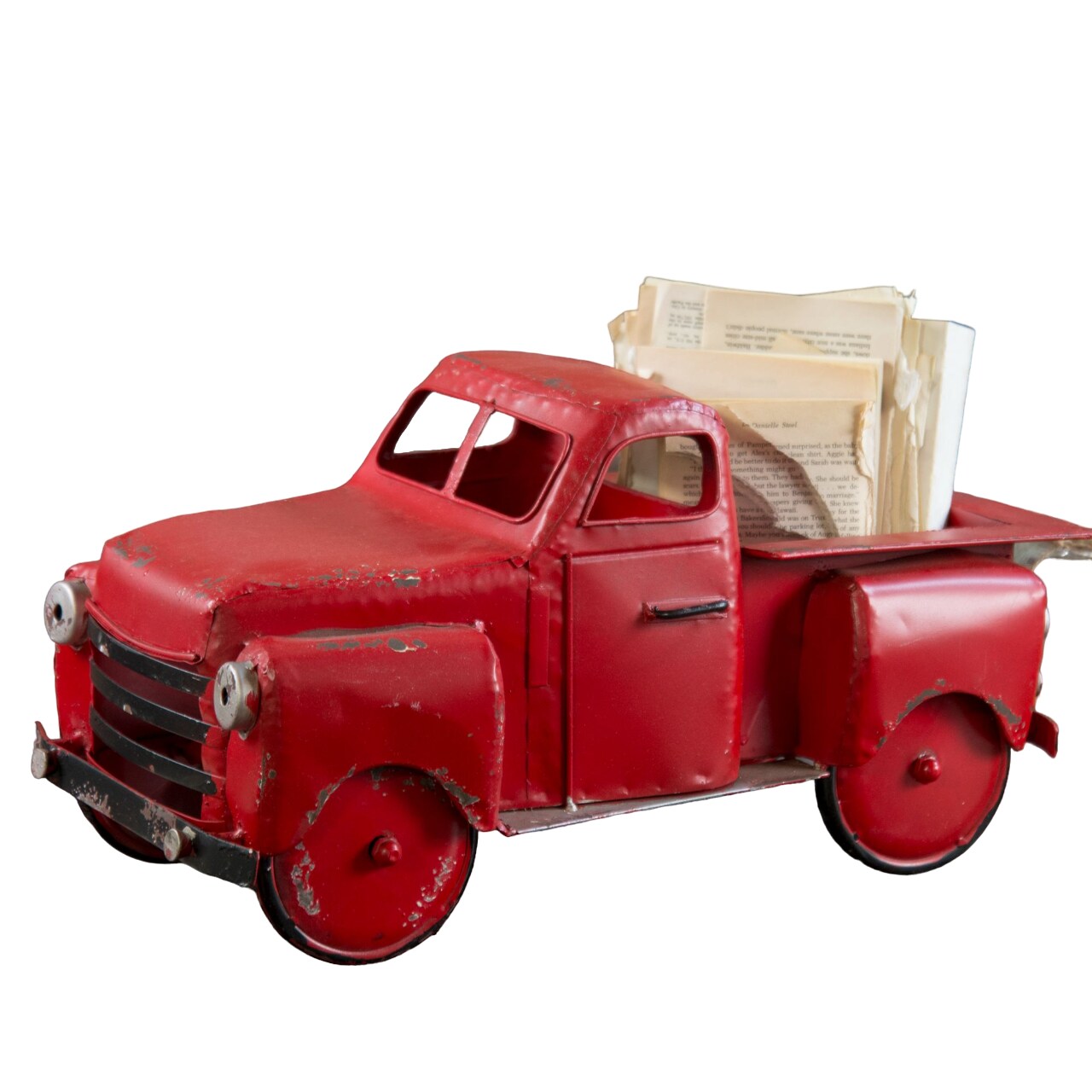 Creative Design 20.5&#x22; Red and Black Rustic Truck Table Top Decor