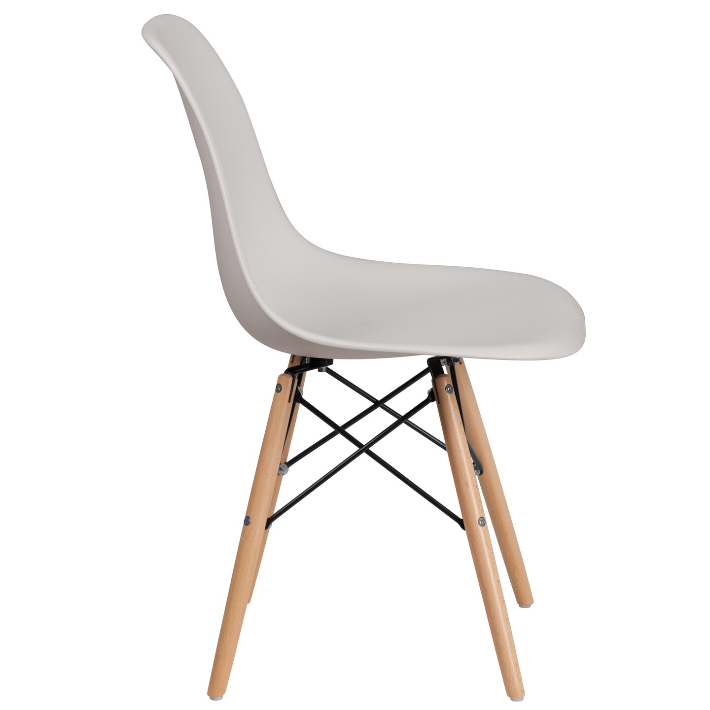 Merrick Lane Elton Series Polypropylene Accent Chair with Metal Braced Wooden Legs