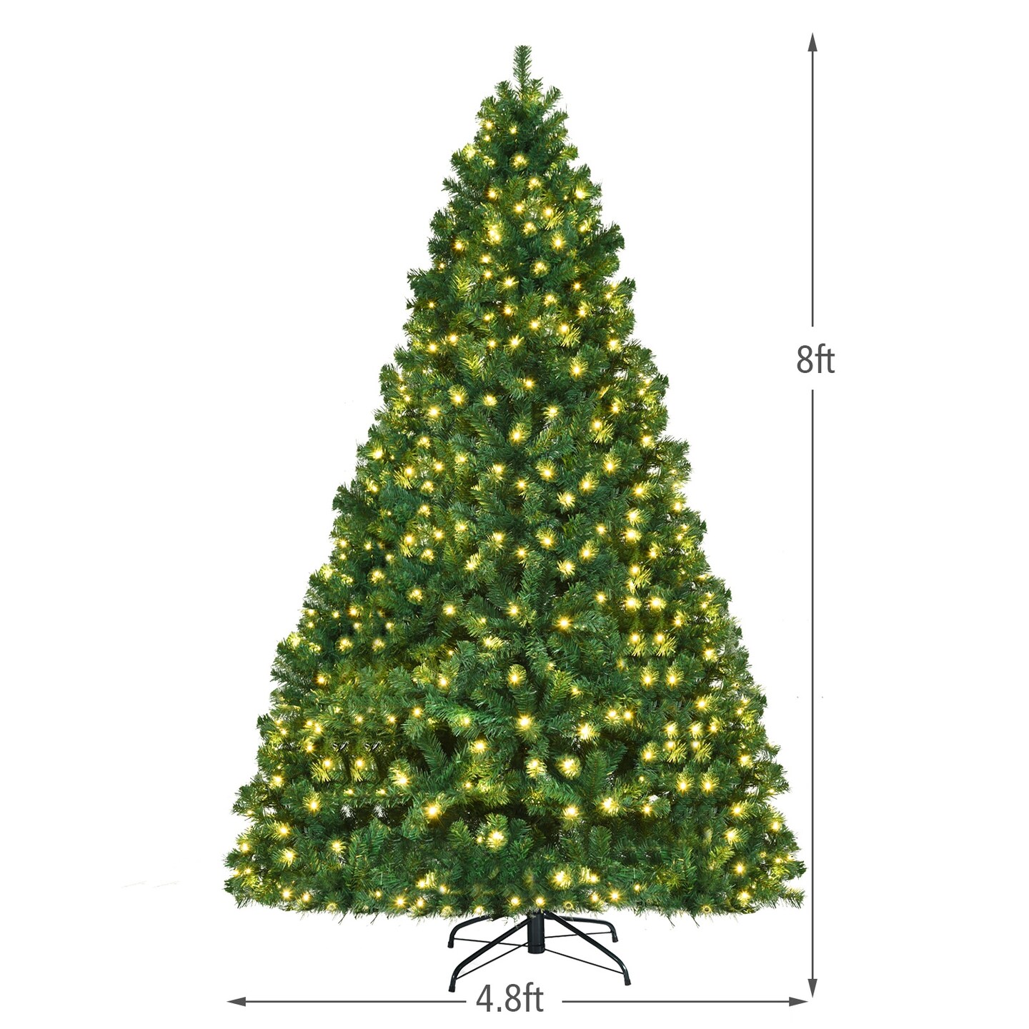 Pre-lit Artificial Natural Christmas Tree with LED Lights