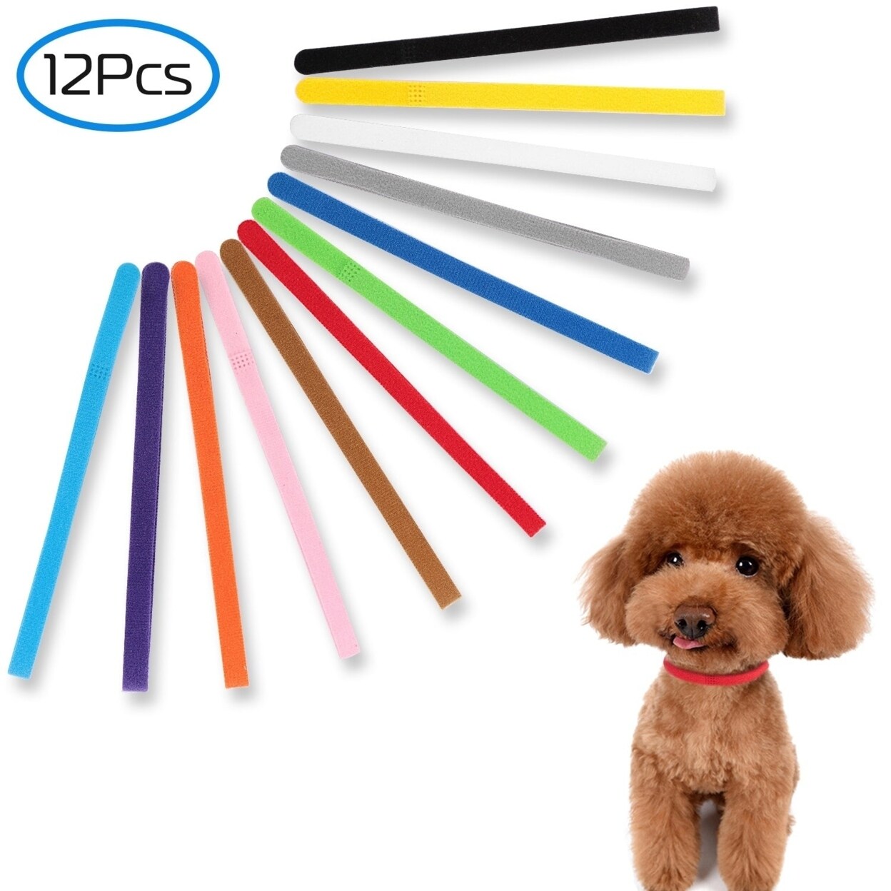 SKUSHOPS 12 Colors Whelping Puppy ID Collars Adjustable Double-Sided Pet ID Bands
