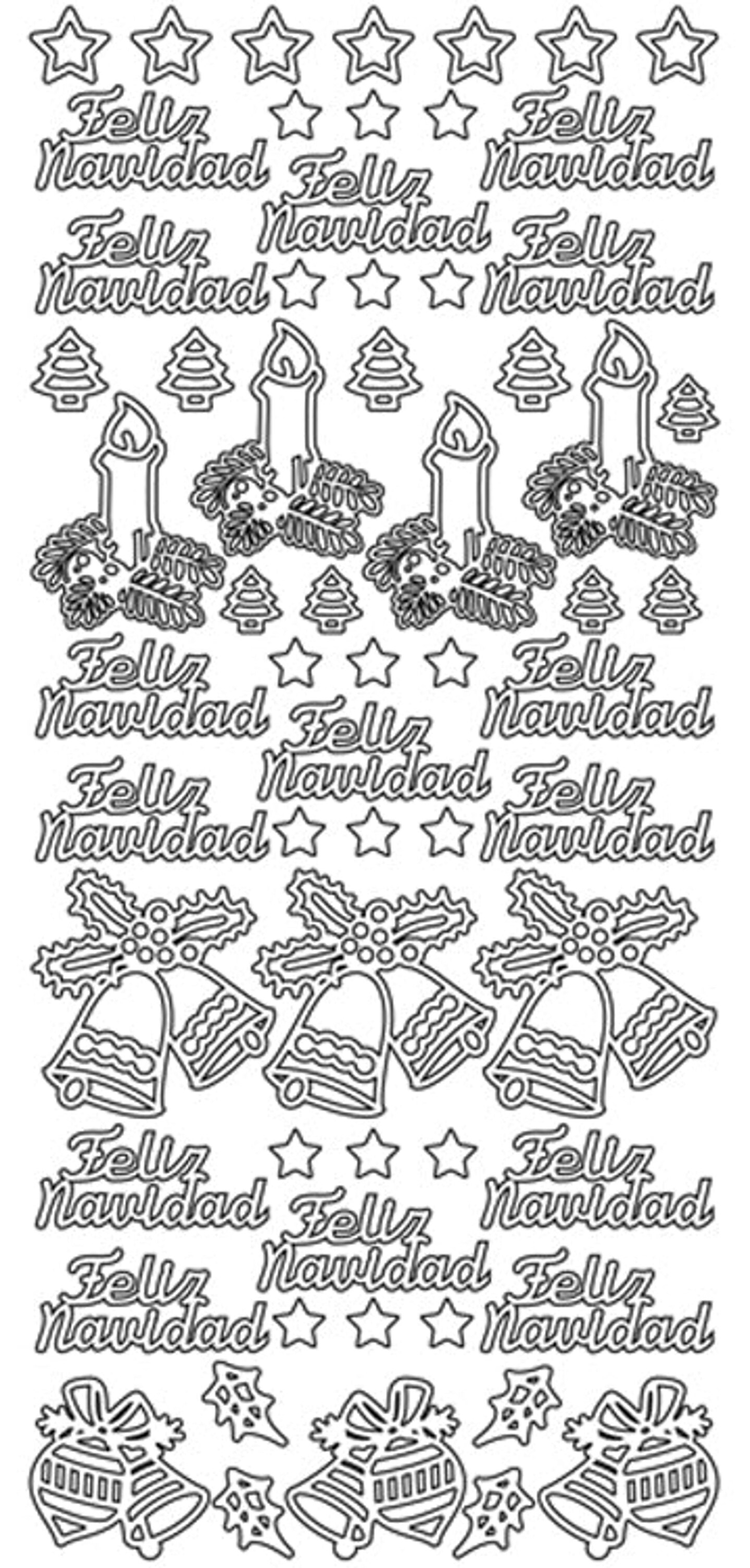 Peel-Offs Stickers Peel-Off Stickers- Feliz Navidad - Silver