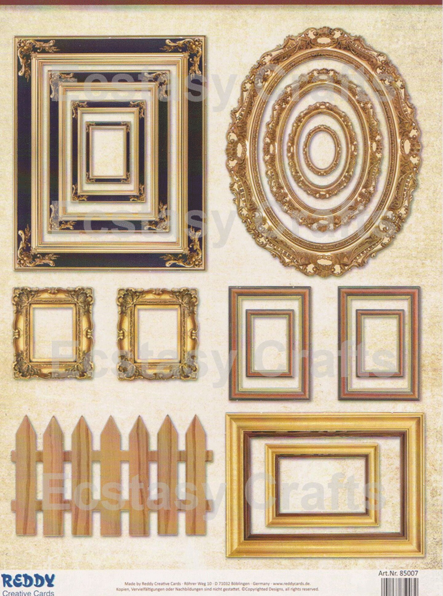 Reddy Creative Cards Pre Cut Sheets - Fence , Frames