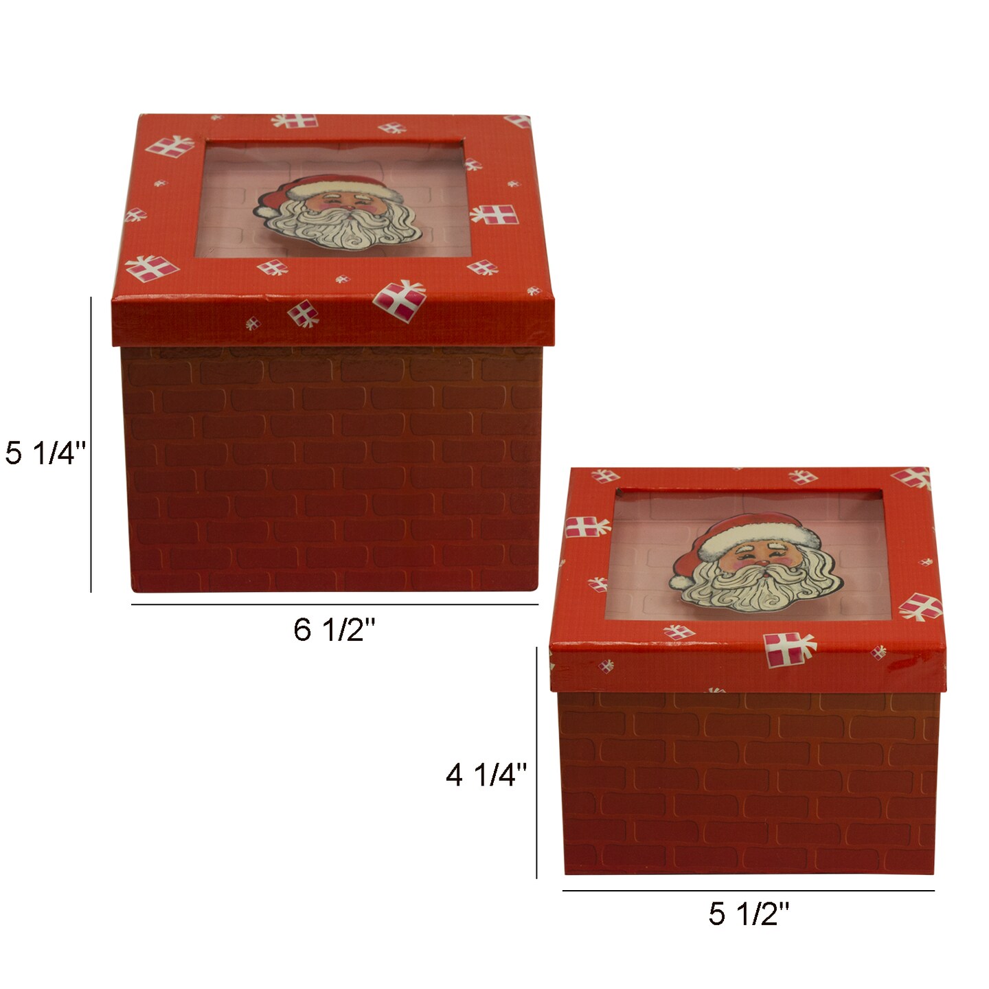 Value Pack of 3 Gift Box Sets with Decorative Santa Applique/Patch