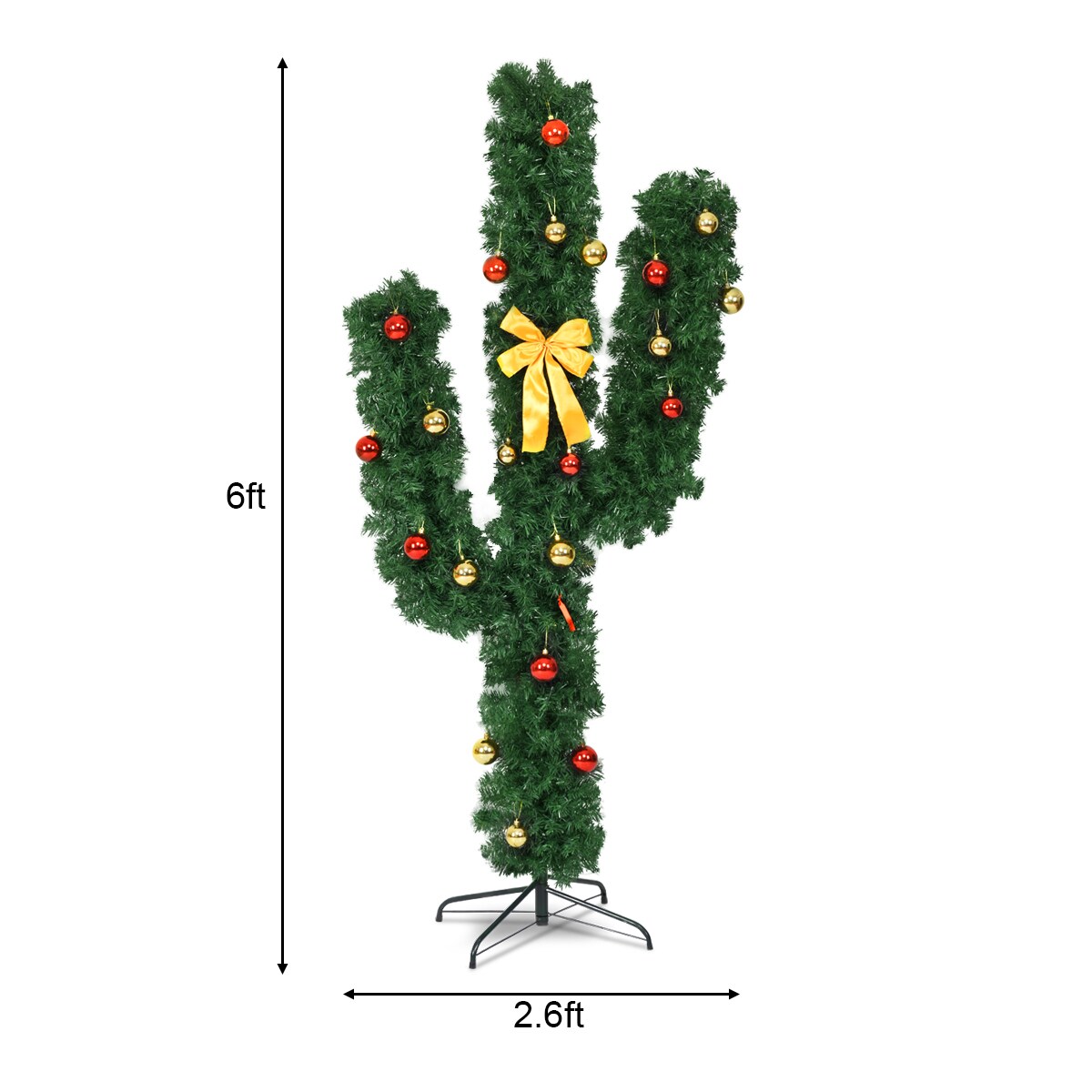Artificial Cactus Christmas Tree with LED Lights Perfect for Holiday Season Decoration