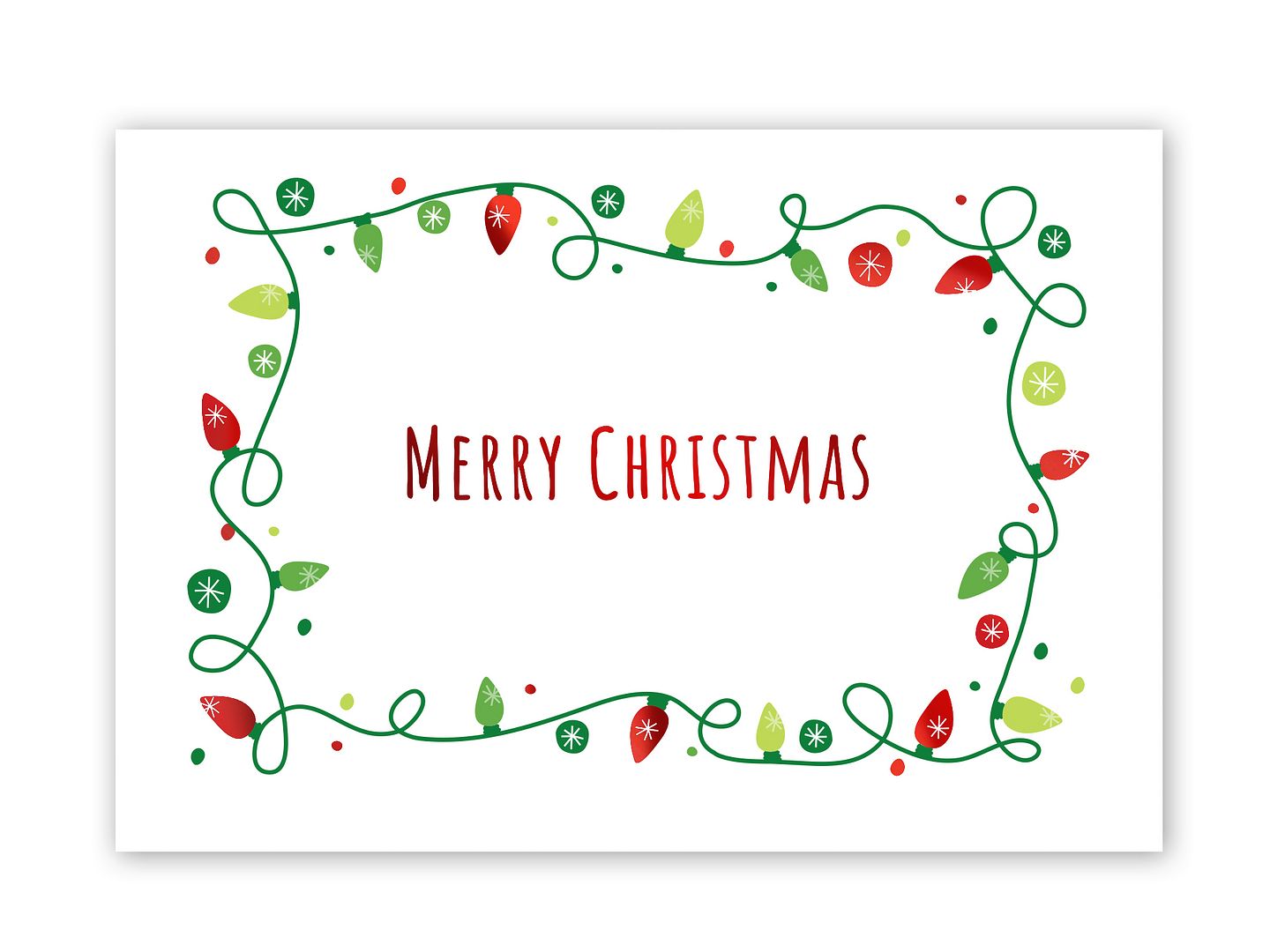 Great Papers! Note Card, Holiday Lights Merry Christmas, 4.875&#x22; x 3.375&#x22;(folded), 50 cards/white envelopes