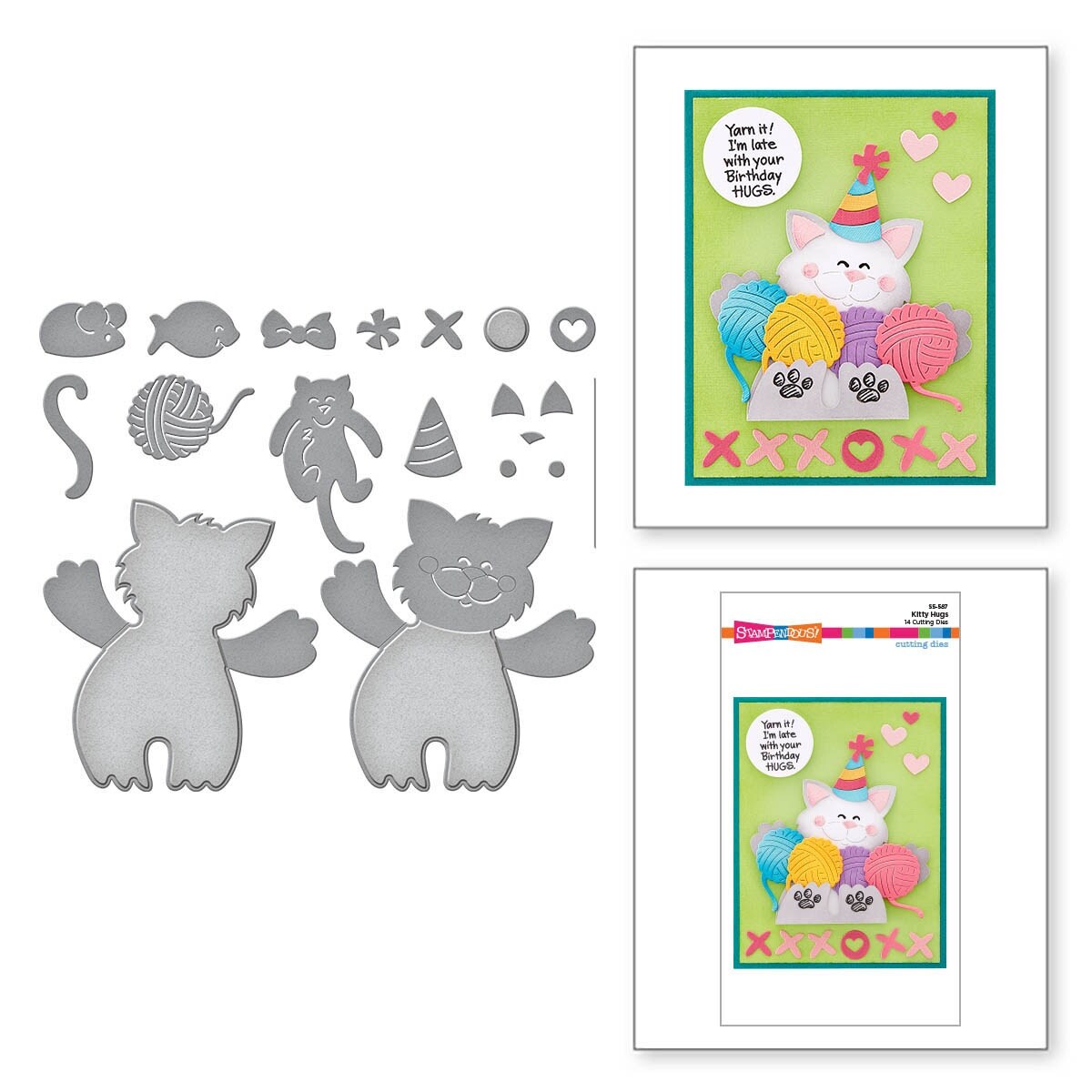 Stampendous Etched Dies-Kitty Hugs