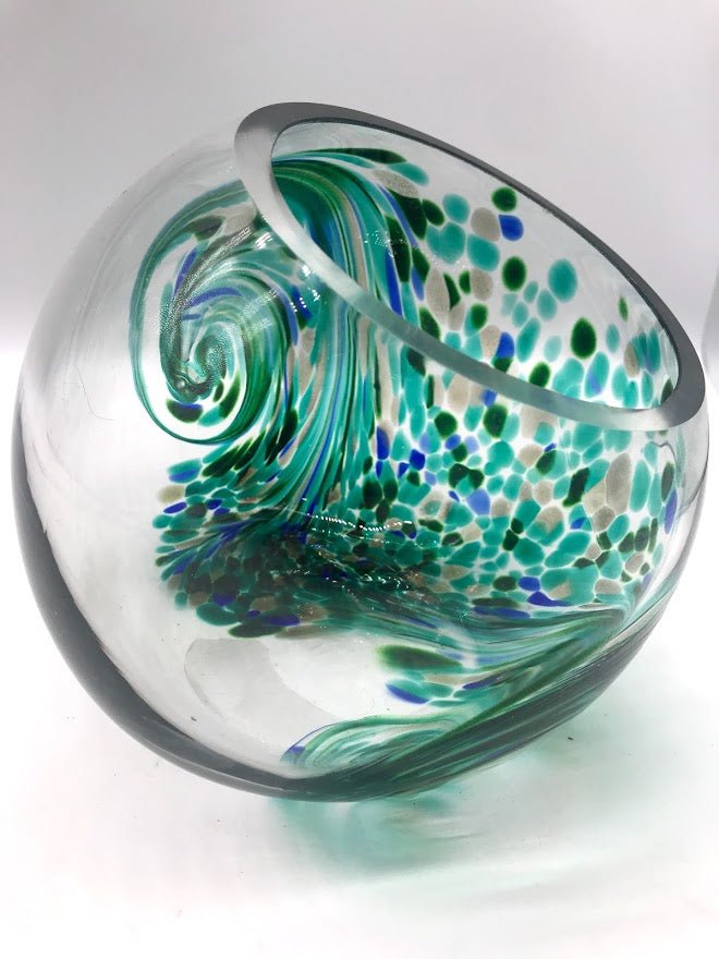 Terrarium - WATER Teal Hand Blown Glass Globe - 10&#x22; or 7&#x22;