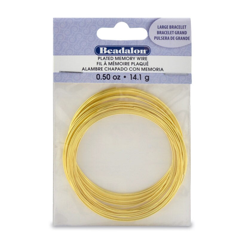 JewelrySupply Round Large Bracelet Memory Wire Gold Plated Steel 1/2oz.