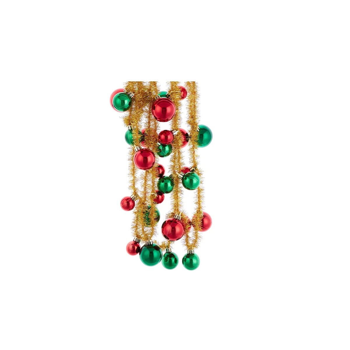 KSA Set of 6 Tinsel Christmas Garland with Ball Ornaments 6' Michaels