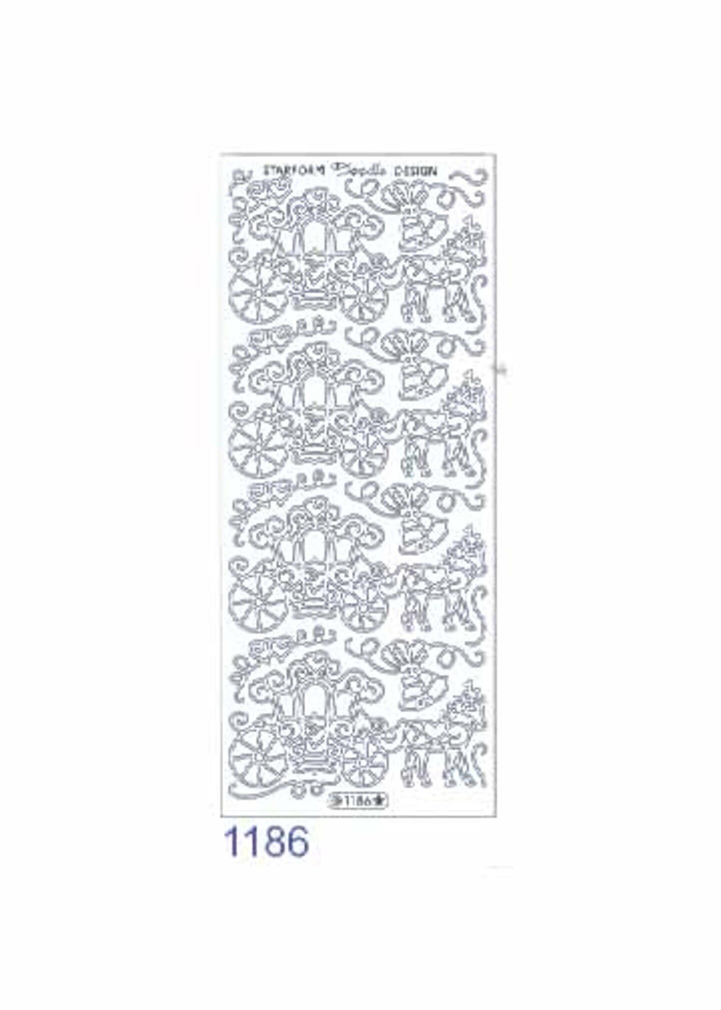 Starform Deco Stickers - Doodle Horse &#x26; Carriage - Silver
