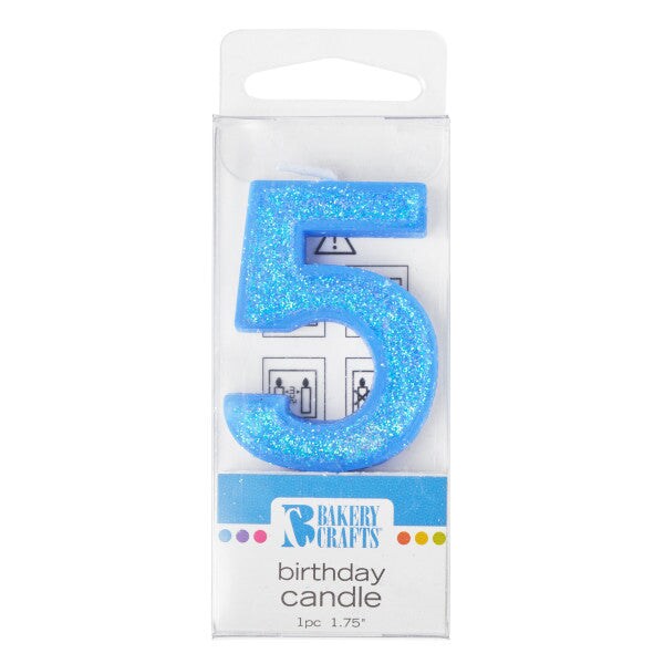Mini Glitter Numeral Candle, 1ct
