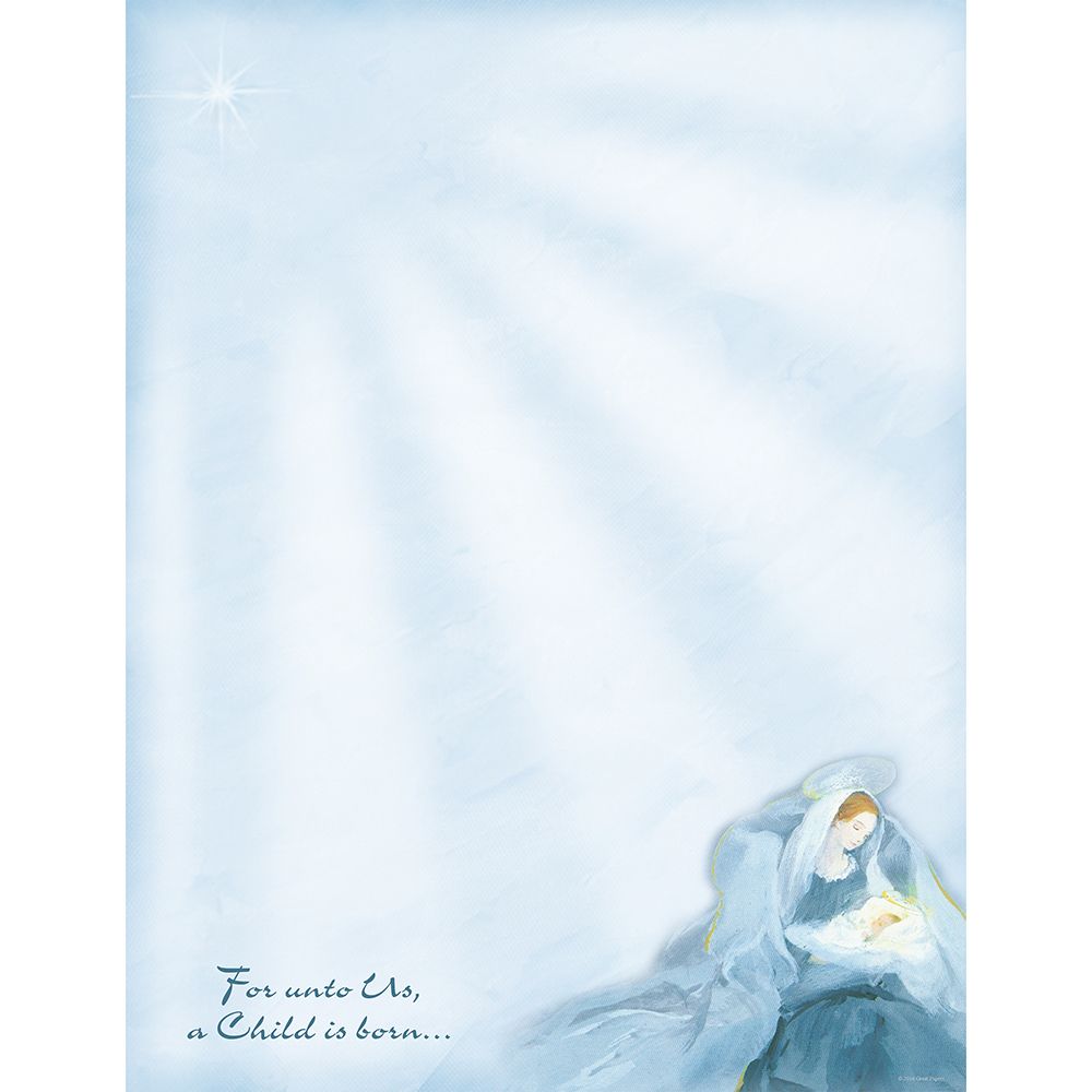 Great Papers! Mary with Baby Jesus Holiday Letterhead, Invitations and Announcements, Printer Friendly, 8.5&#x22; x 11&#x22;, 80PK