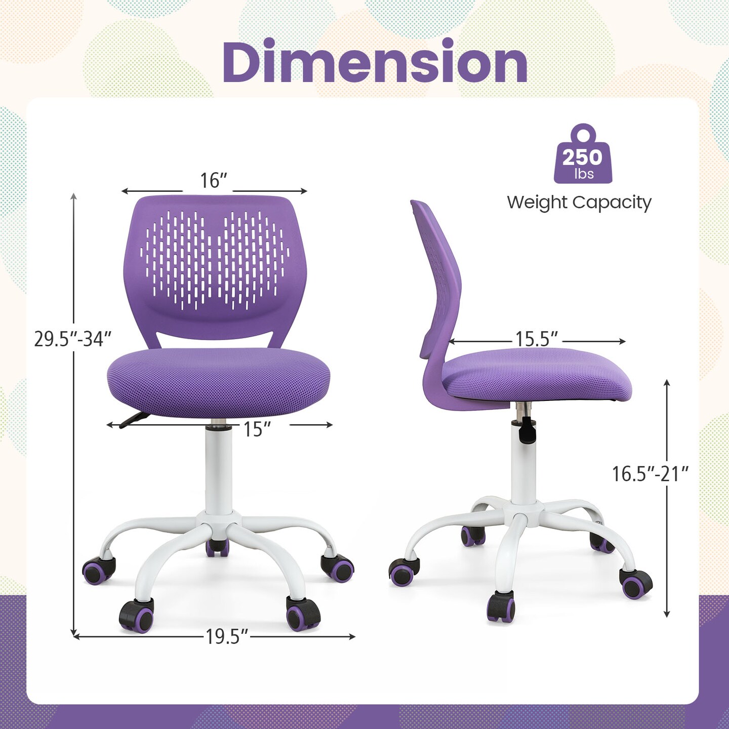 Ergonomic Children Study Chair With Adjustable Height