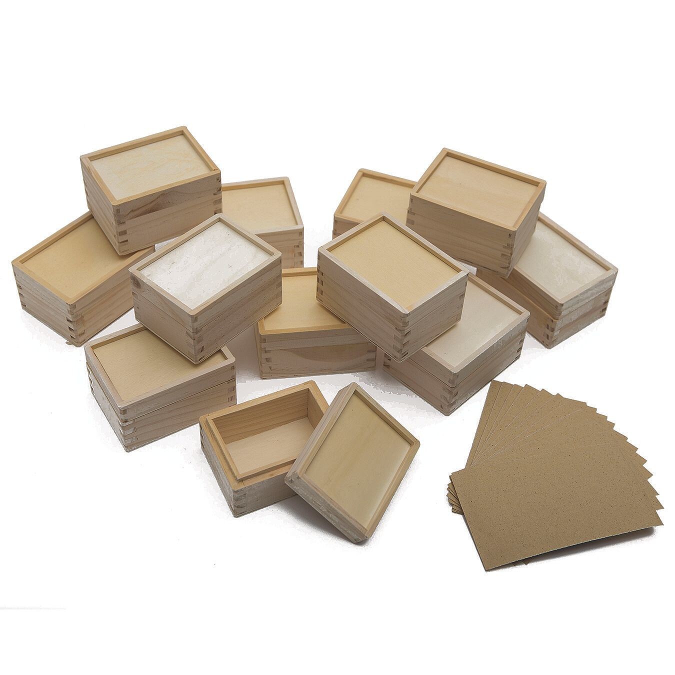 Unfinished Wood Trinket Boxes (Pack of 12)