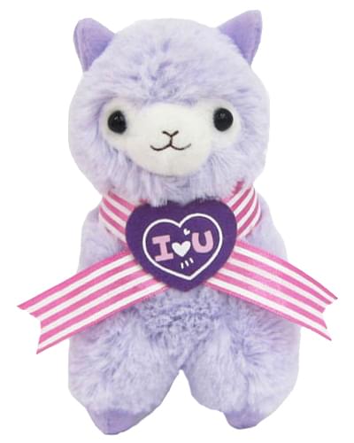 Llama Sweet Heart Alpaca 7&#x22; Plush Key Chain Purple