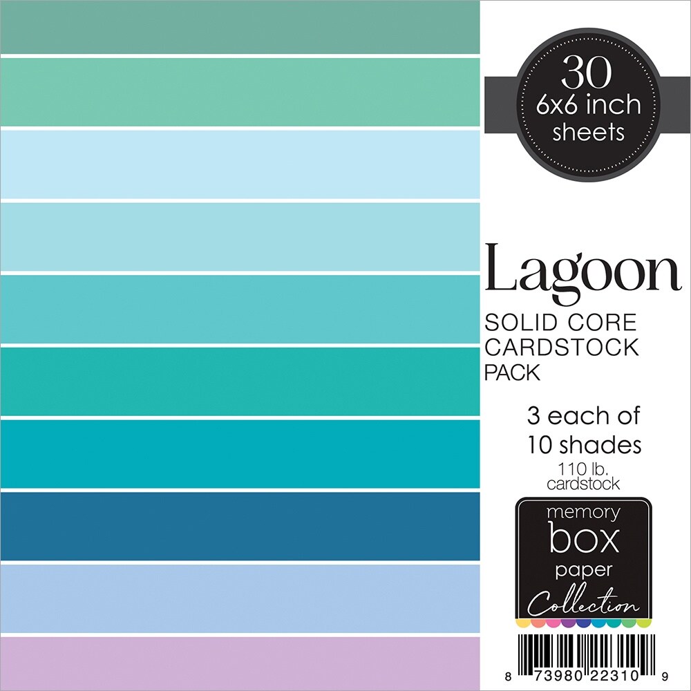 Memory Box Solid Core Cardstock 6&#x22;X6&#x22;-Lagoon