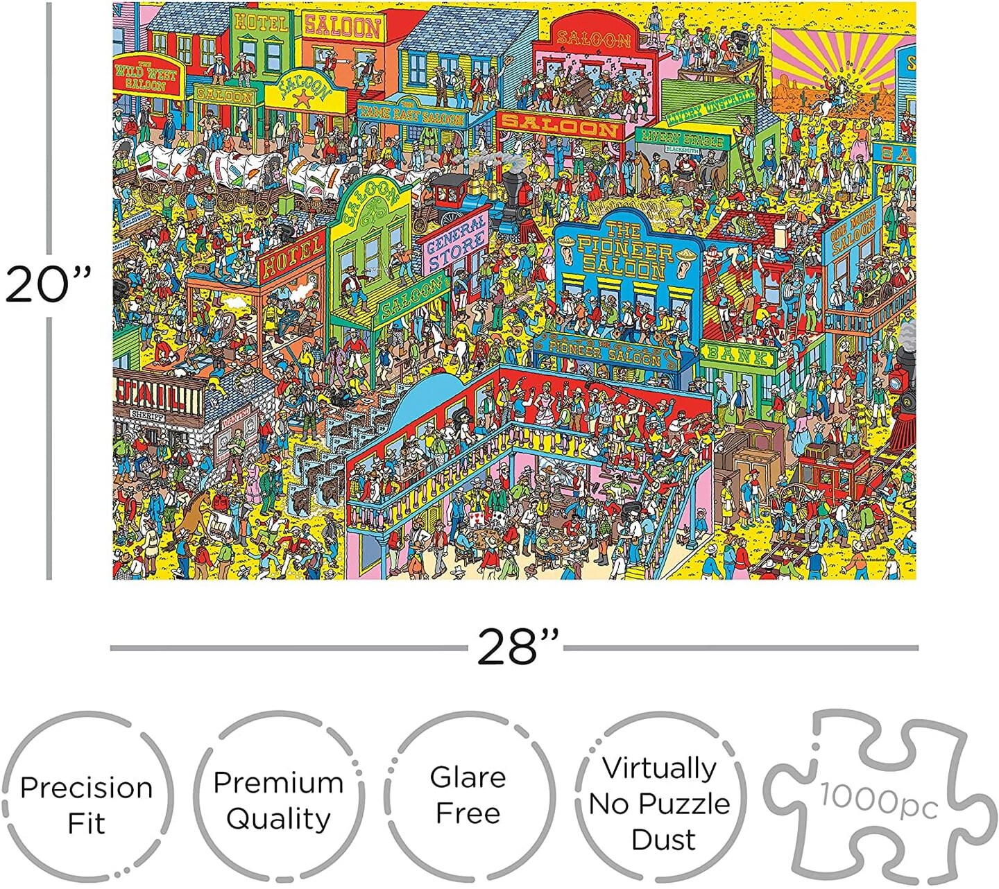 Where&#x27;s Waldo Wild Wild West 1000 Piece Jigsaw Puzzle