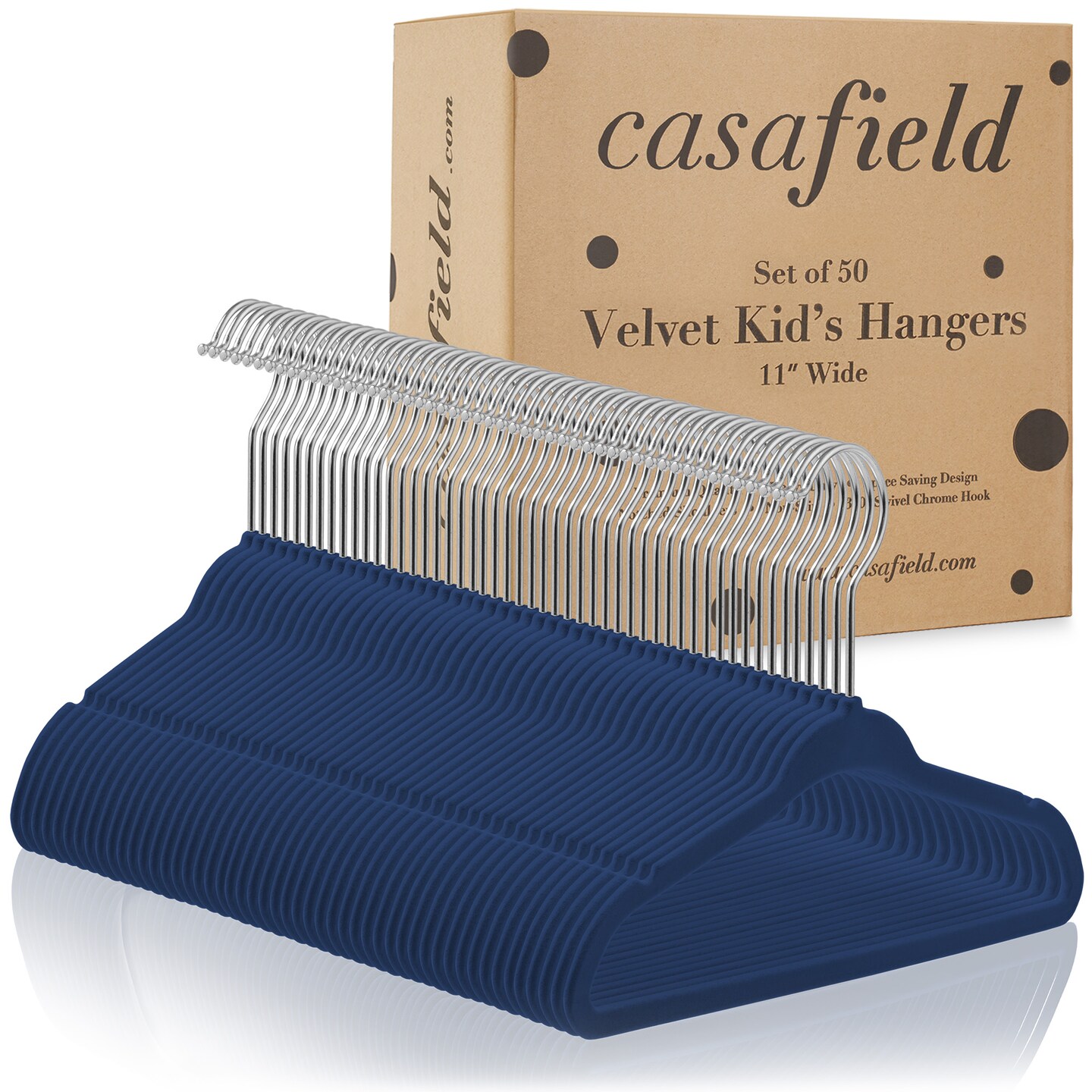 Casafield 50 Velvet Baby Hangers - 11 Size for Infant & Toddler Clothes -  Black