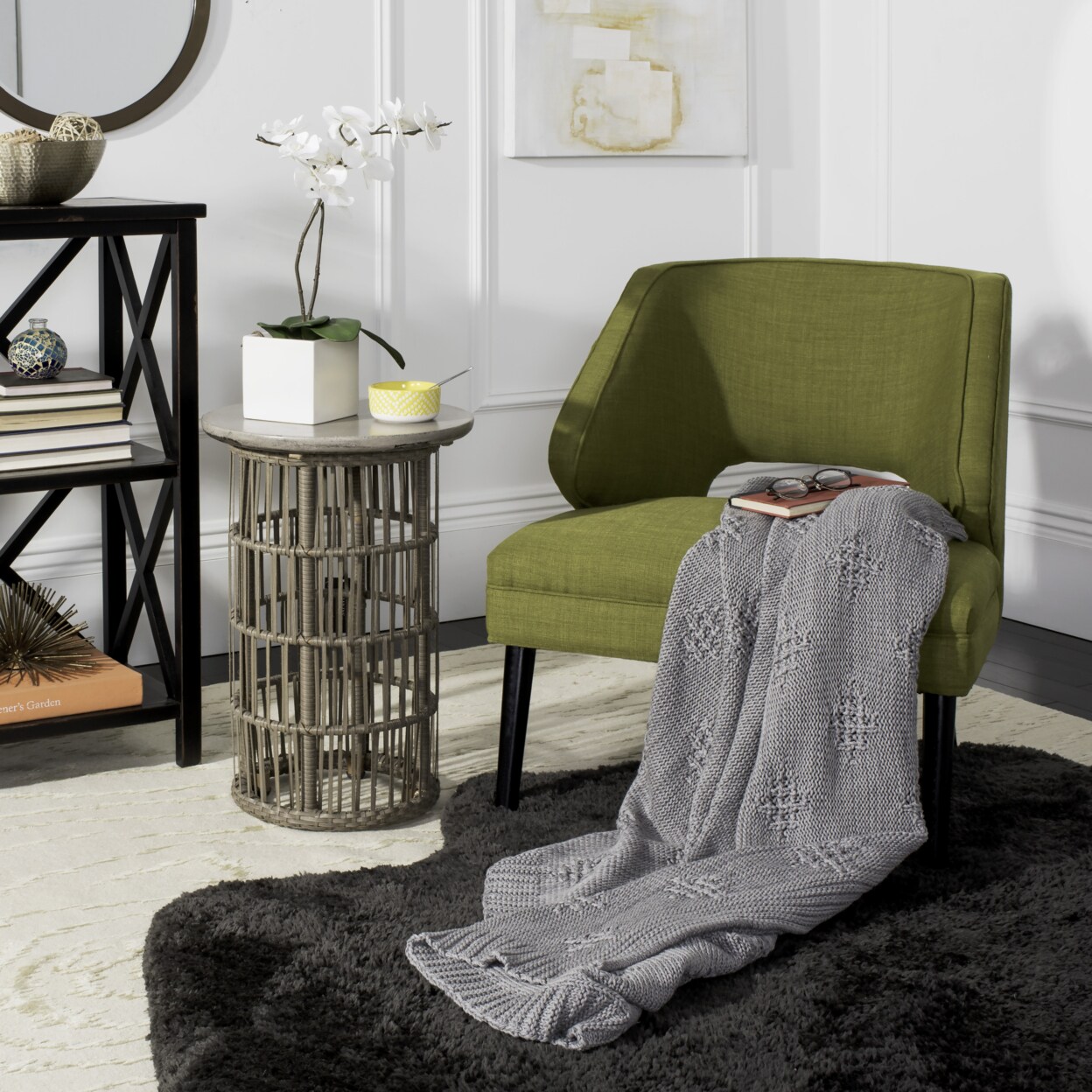 Safavieh Cozy Knit Throw Blanket Grey
