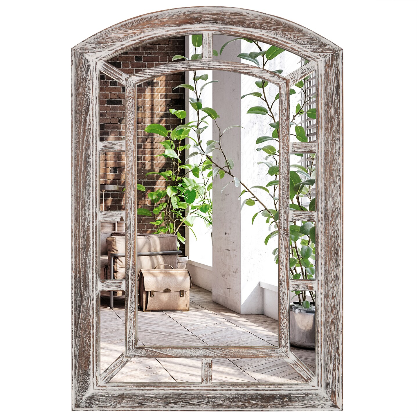 Americanflat Mirror in Natural Sycamore - Irregular Wall Mirror for Bathroom, Living Room, Entryway Hall, and Decorative Mirror for Bedroom