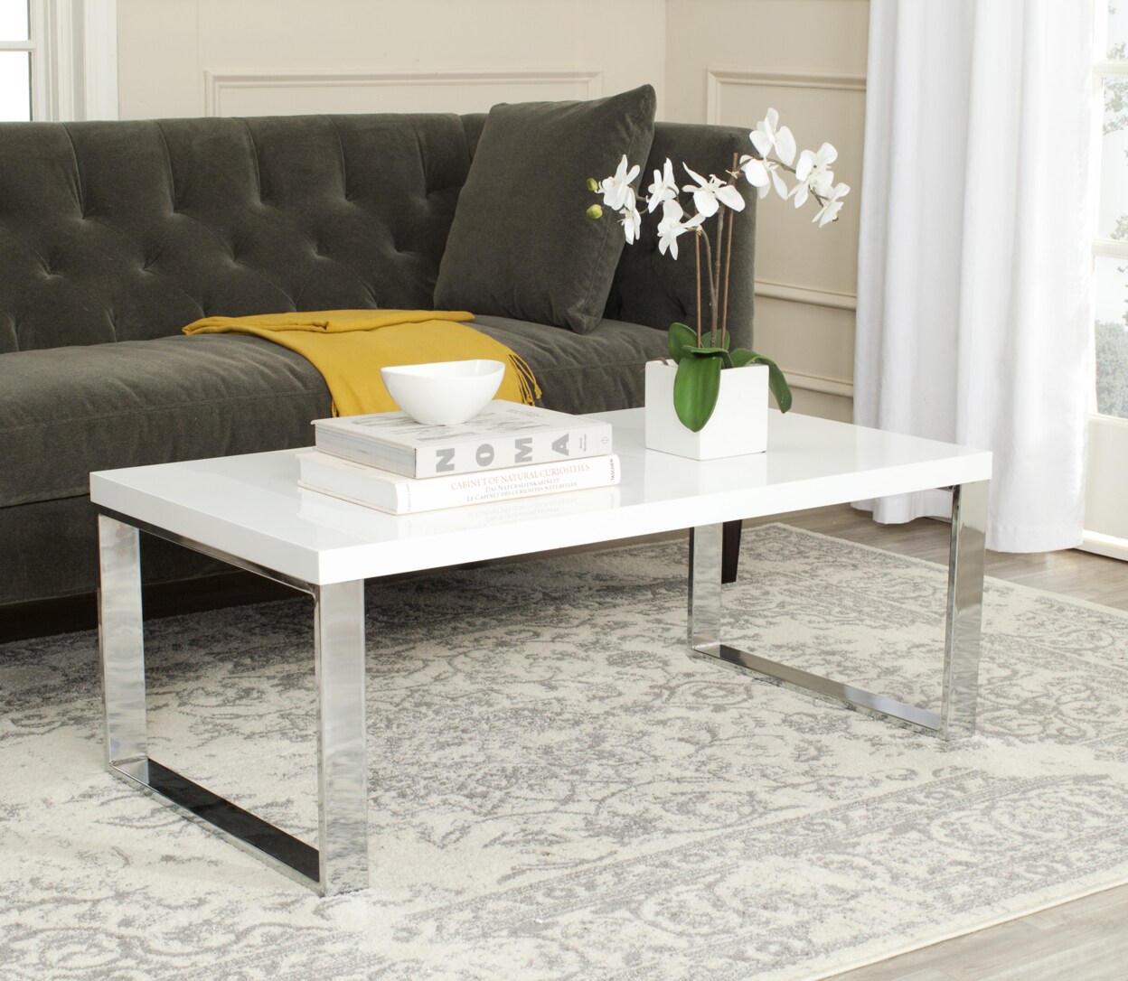 Safavieh   Rockford Coffee Table White / Chrome
