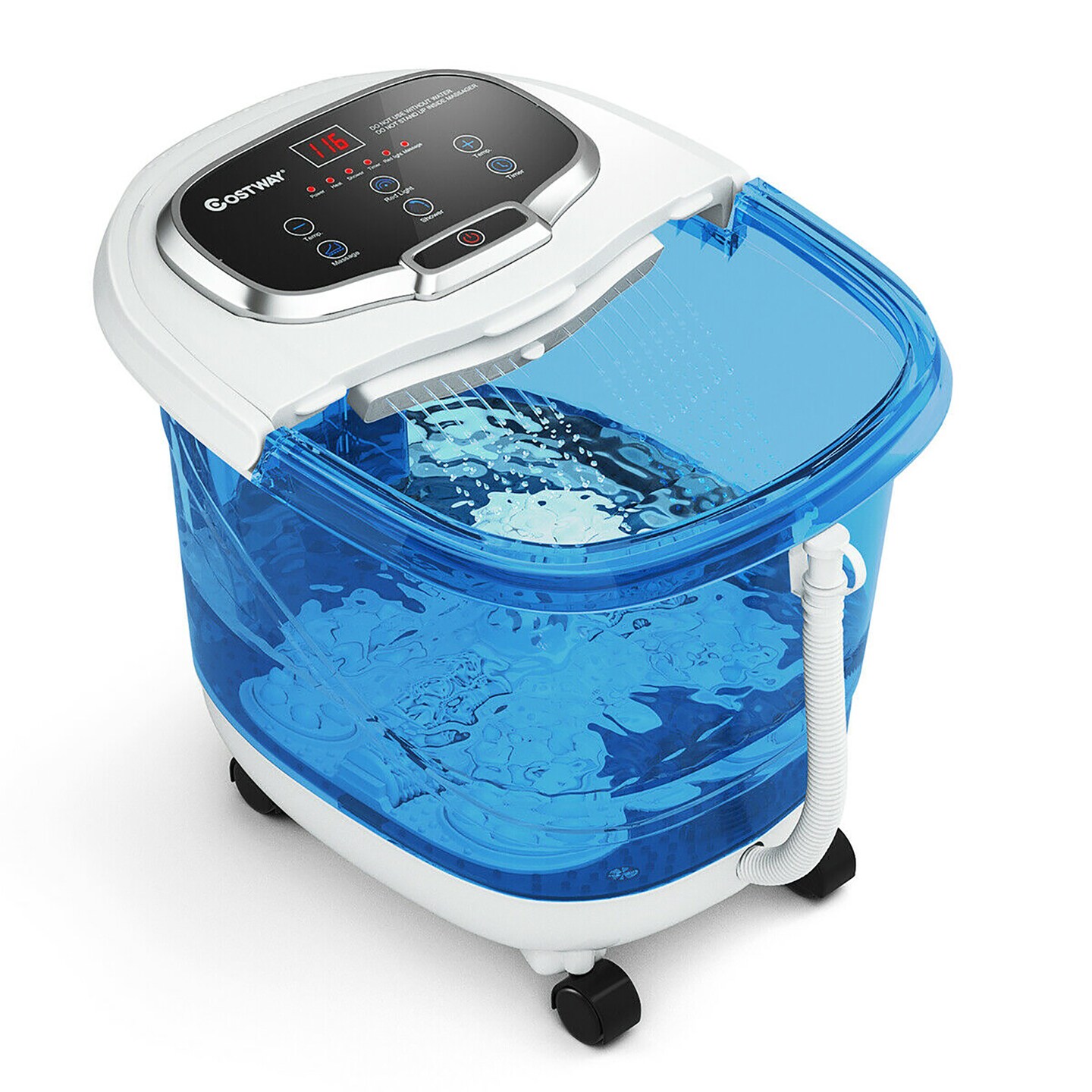 Costway Portable Foot Spa Bath Motorized Massager Electric Feet Salon Tub with Shower Blue&White/Blue/Coffee/Grey/Black