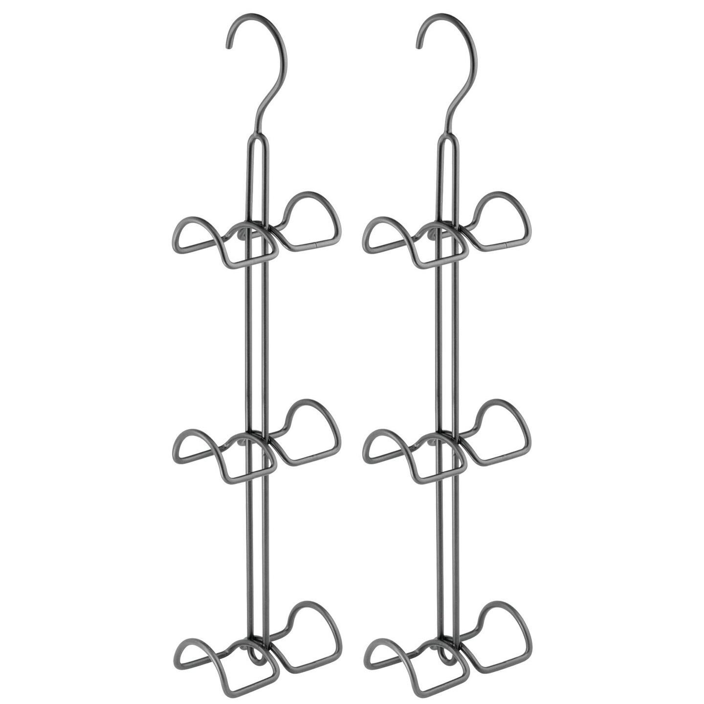 mDesign Metal Wire Over Closet Rod Hanging Handbag Organizer, 2 Pack