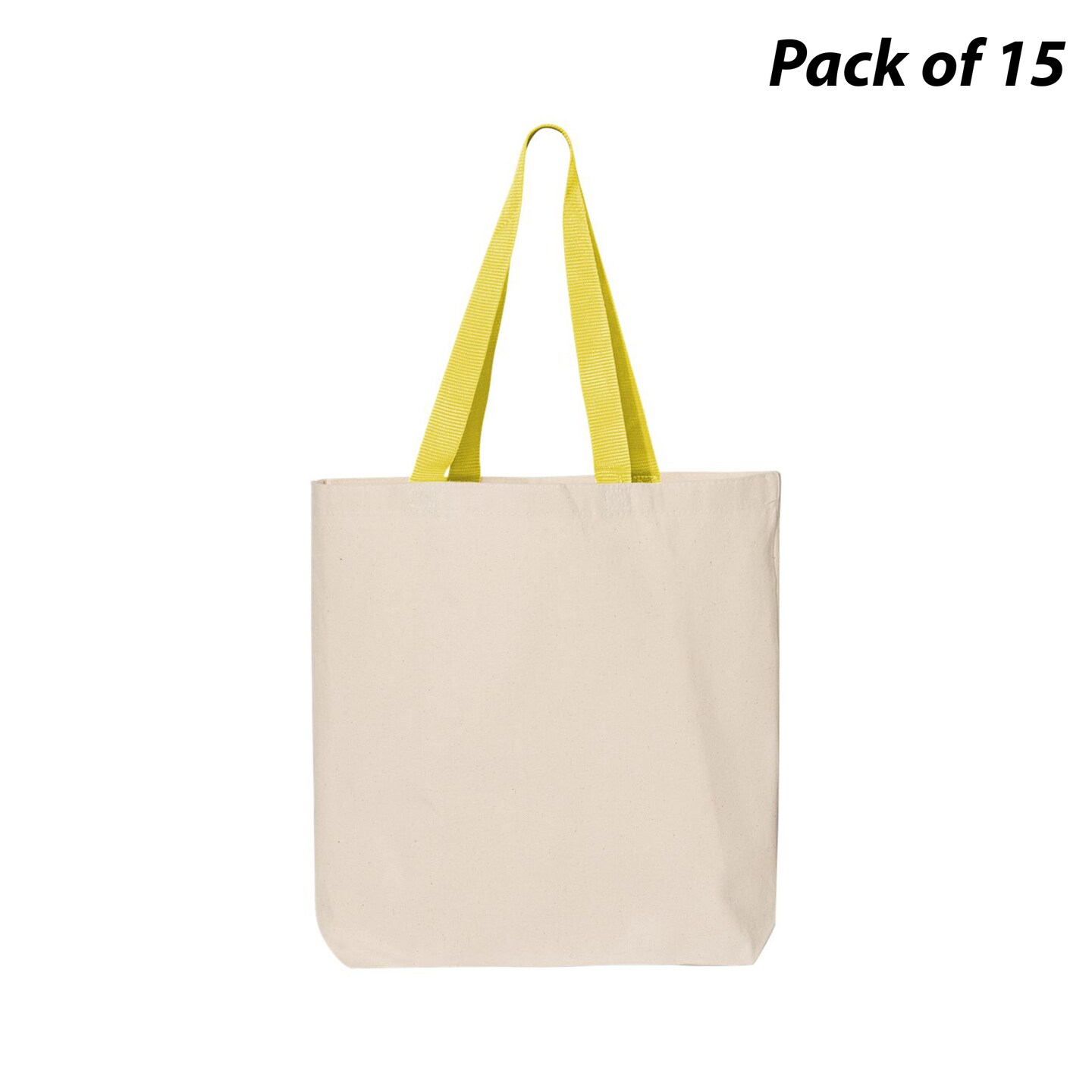 Q-Tees&#xAE; 11L Canvas Tote with Contrast-Color Handles