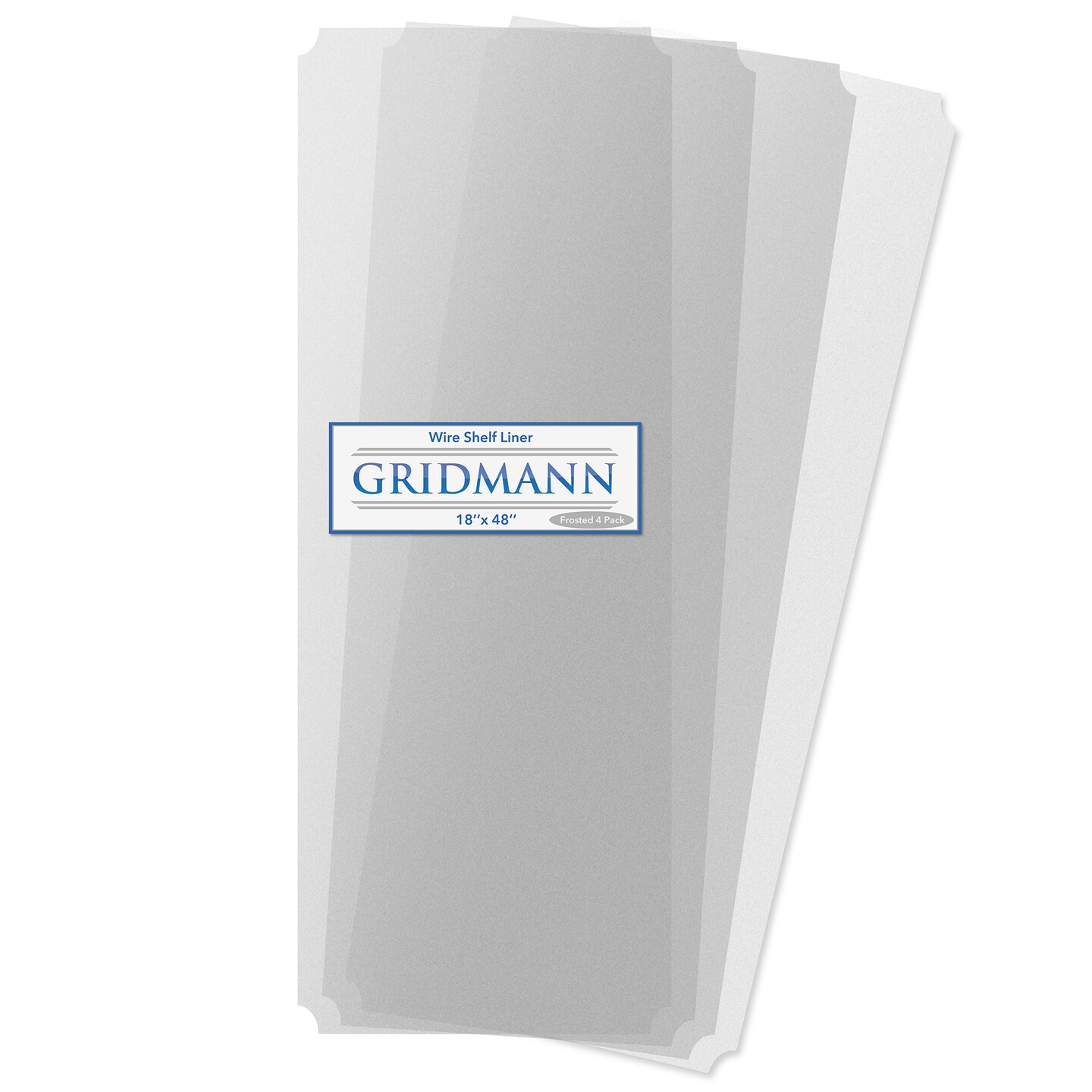 GRIDMANN 4 Pack Shelf Liners for 18 x 48 Wire Rack - Graphite Plastic Pre-Cut Covers