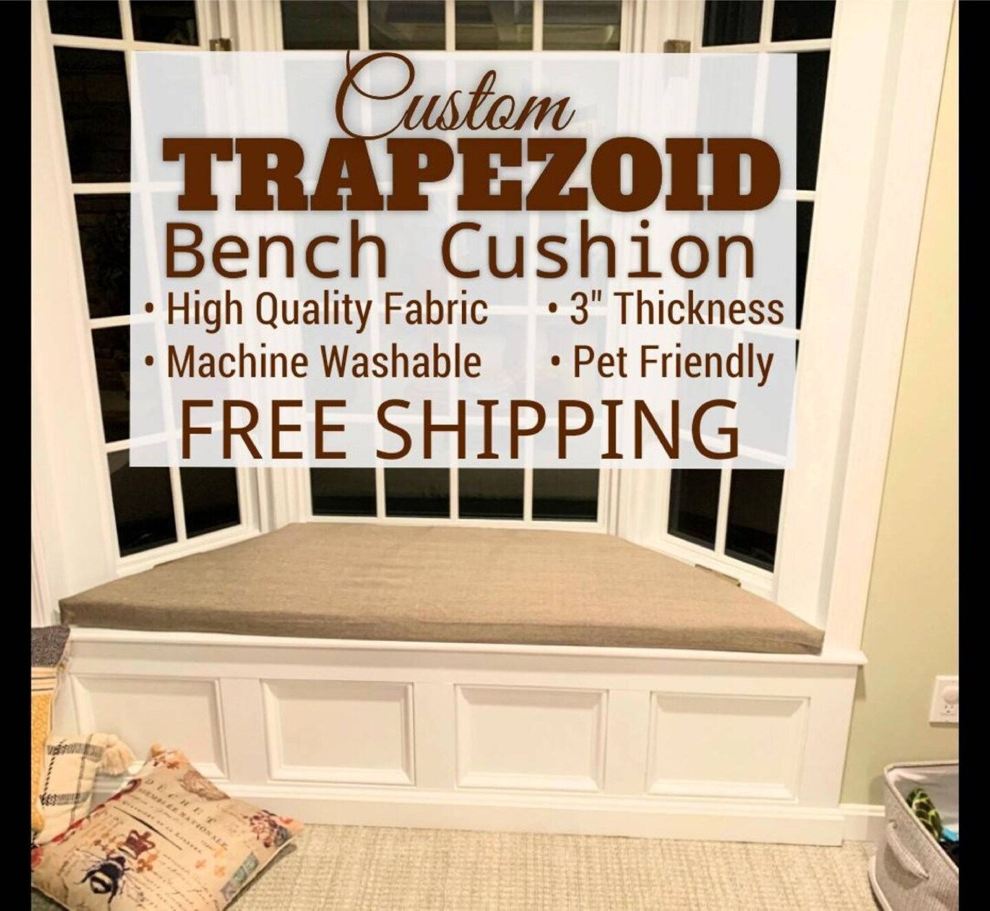 Bay window trapezoid cushion best sale