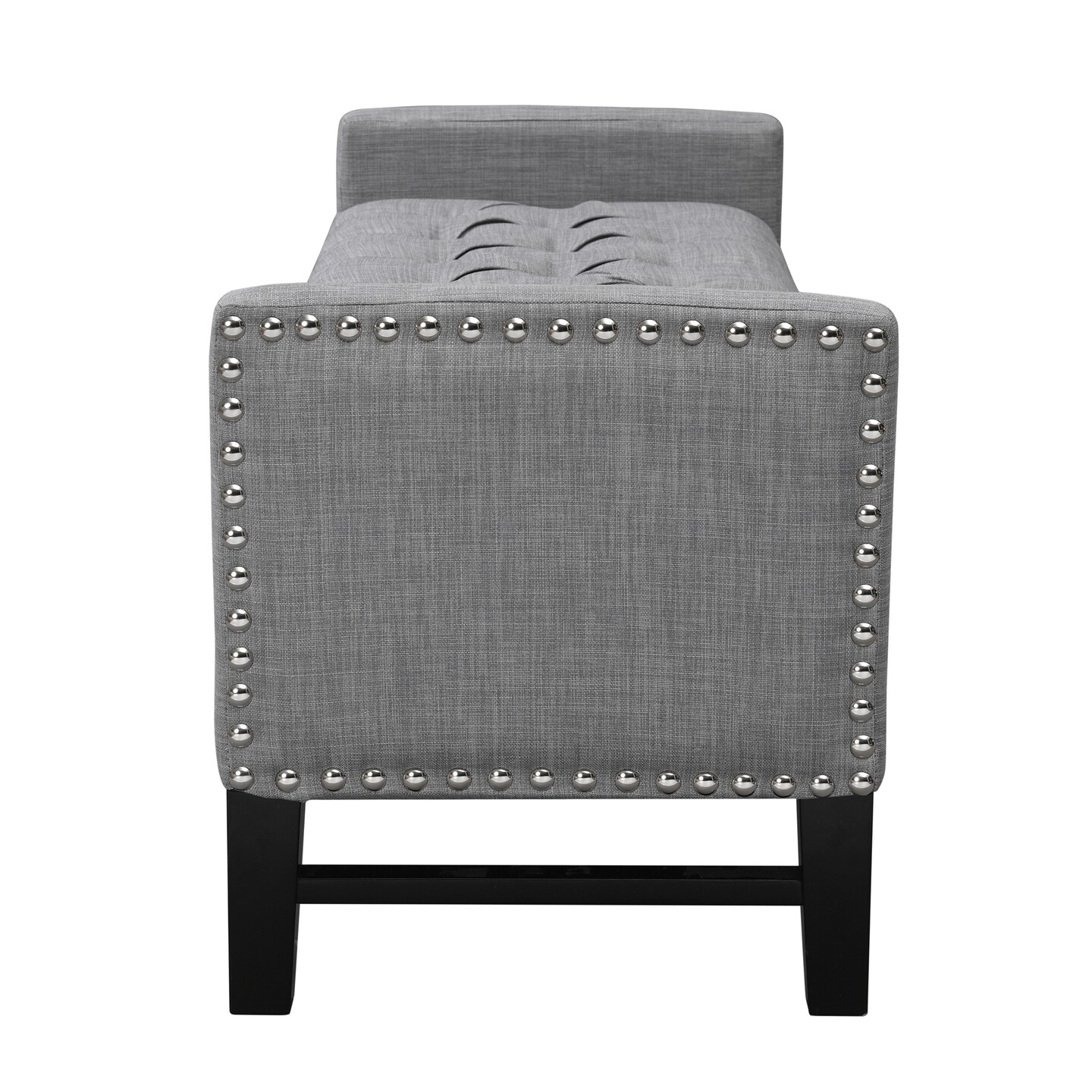 Emmaline PU Leather/Linen/Velvet Button Tufted Nailhead Trim Storage Bench